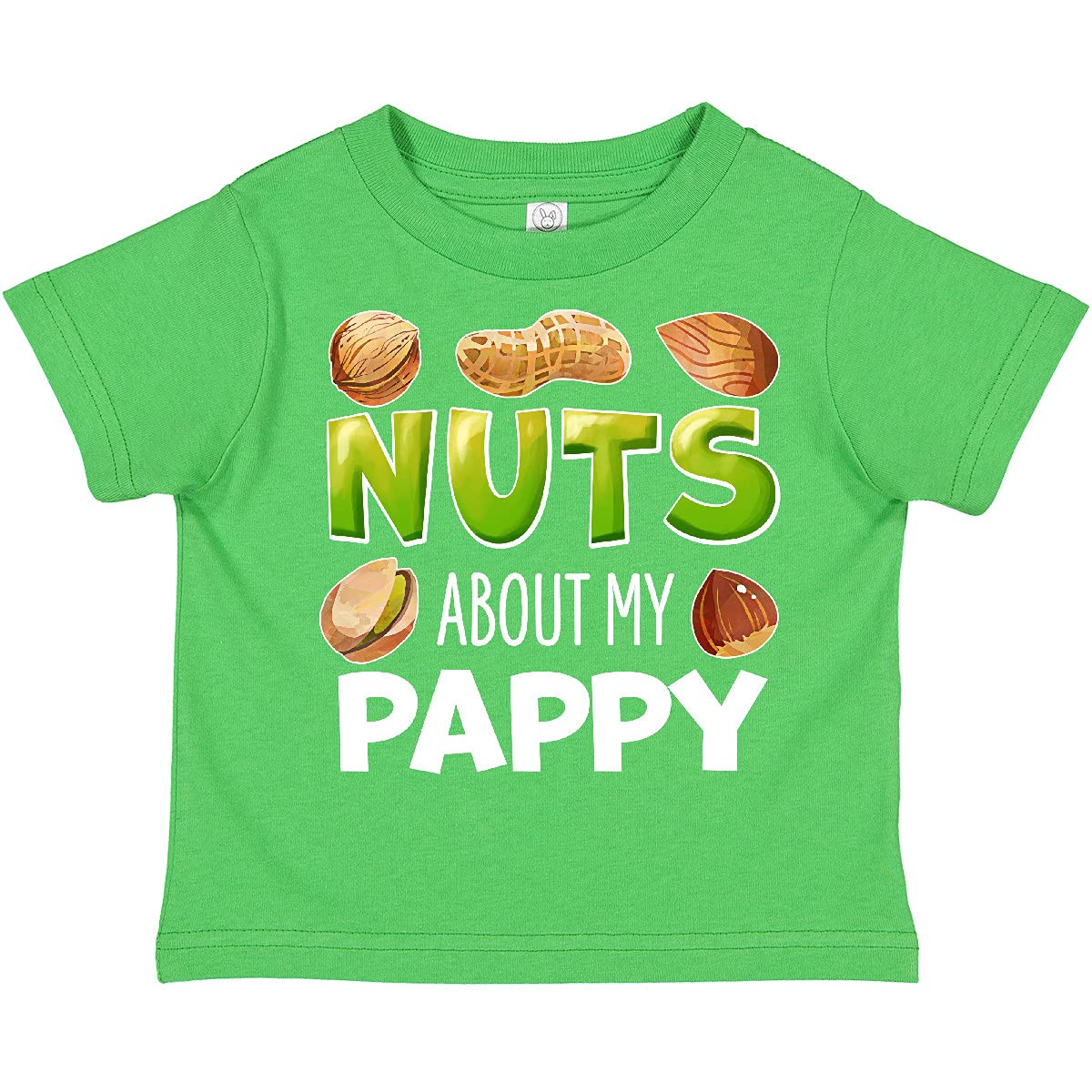 Inktastic 'Nuts About My Pappy' Peanut Almond Pistachio Toddler T-Shirt - Cute Graphic Tee for Grandparents Day & Family Outings