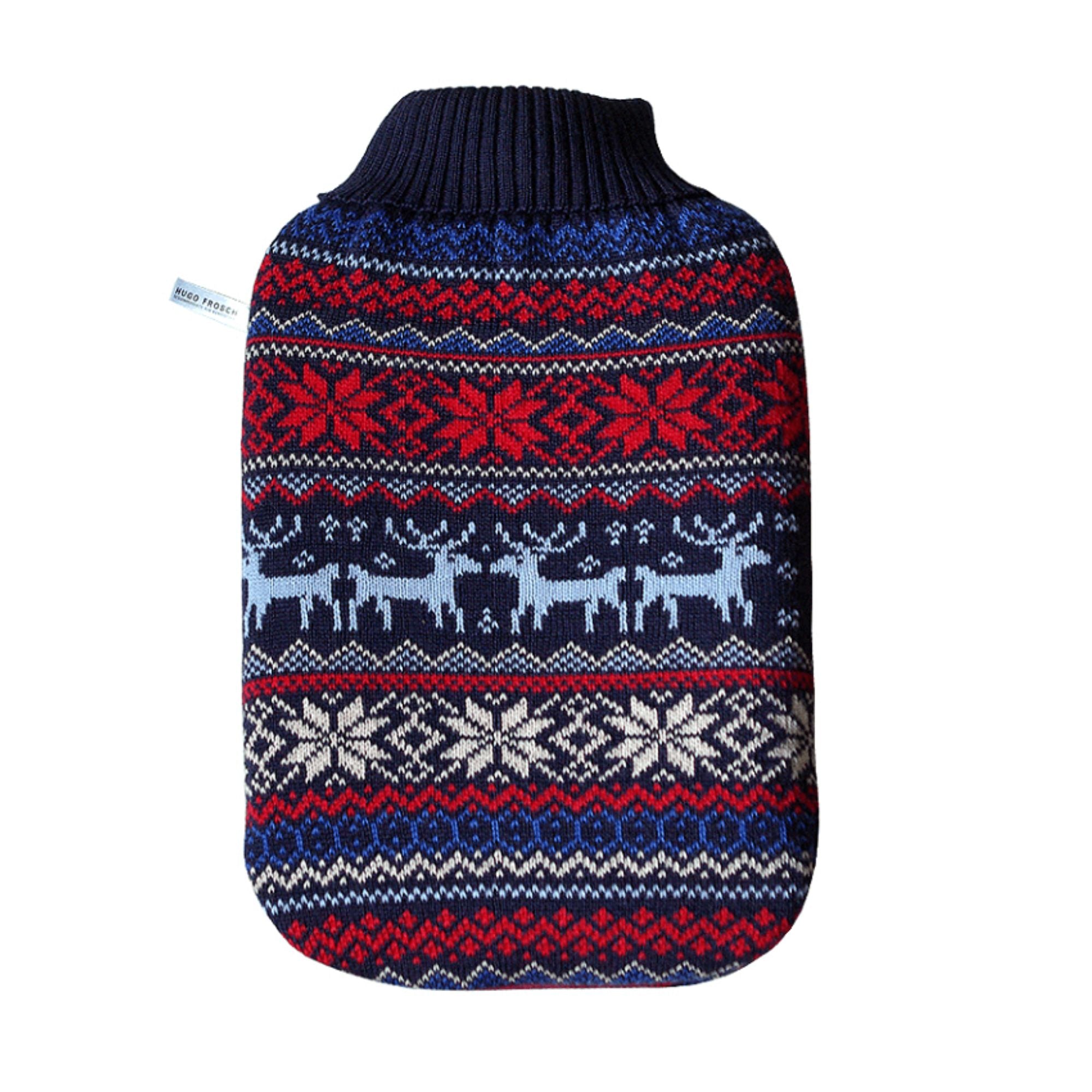 2L Eco-Friendly Hot Water Bottle with Soft Norwegian Cover - Rubber-Free, Reusable & Sustainable for Pain Relief, Warmth & Comfort - Perfect for Cold Nights, Period Cramps & Winter Camping