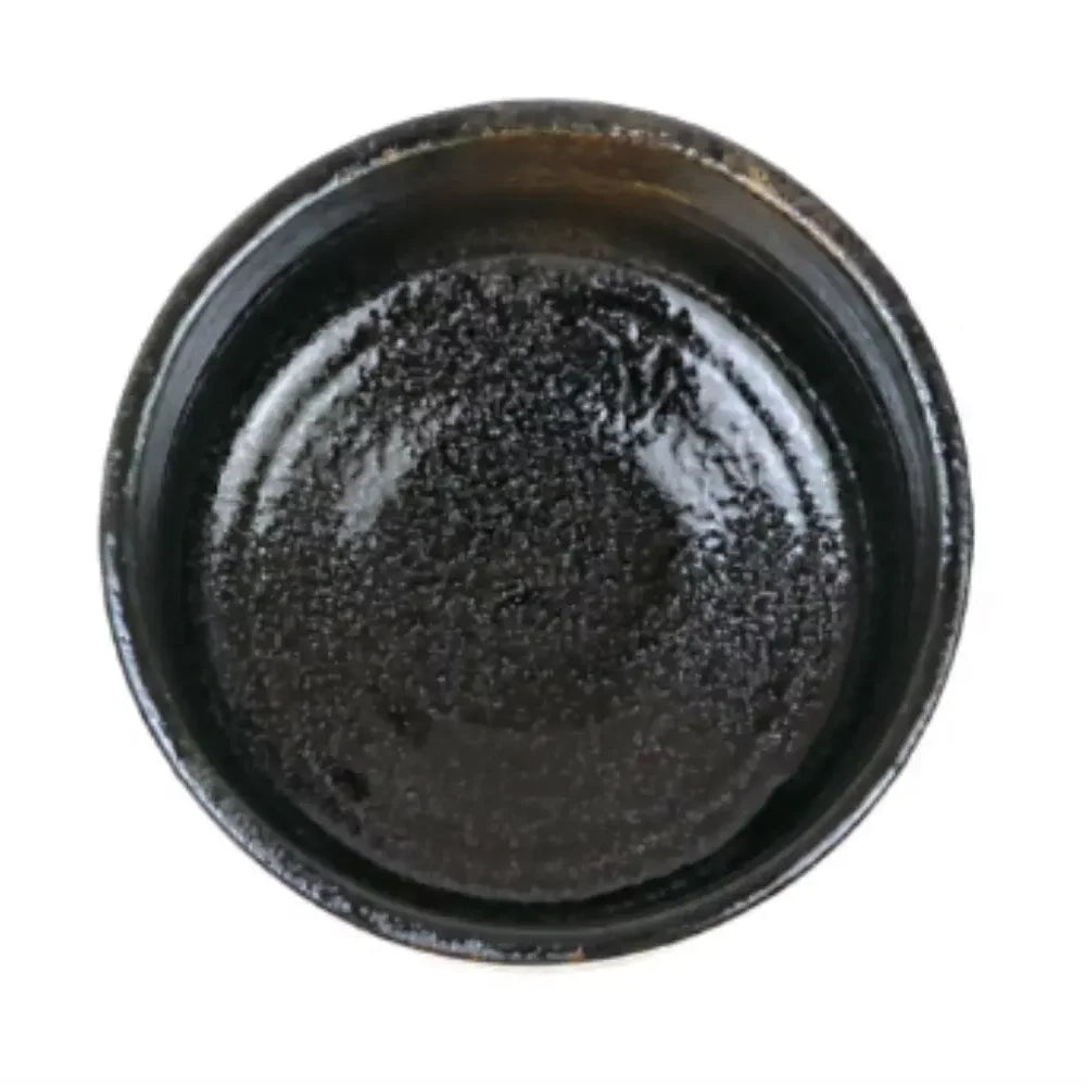 Handmade Mino Ware Black & Gold Japanese Matcha Tea Bowl - Authentic Chawan for Traditional Tea Ceremony & Zen Meditation