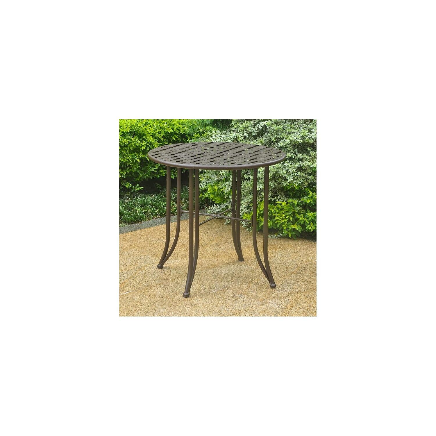 Mandalay Iron Patio Bistro Table - Outdoor Cafe Dining Set for Garden, Balcony & Backyard - Weather-Resistant Metal Bistro Table for Coffee, Tea & Relaxing Outdoors
