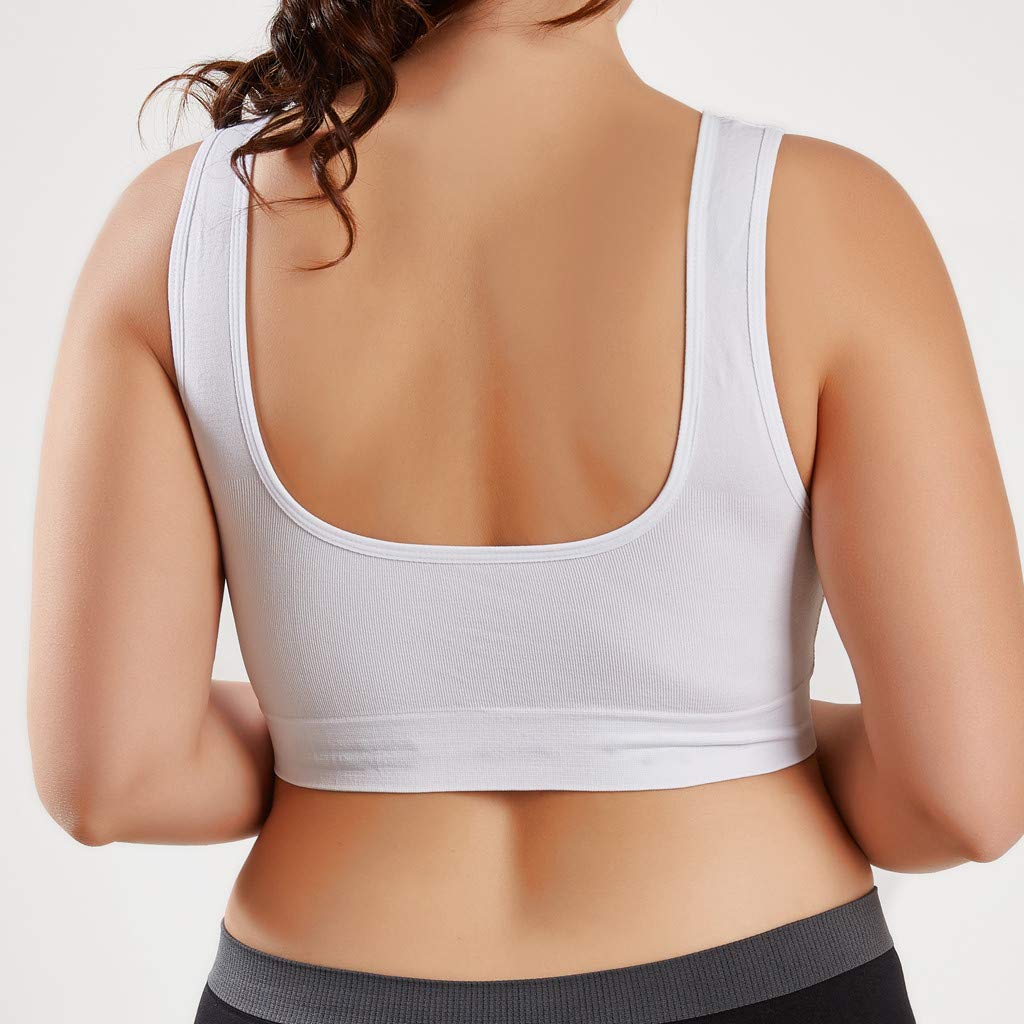 Plus Size Women's Sports Bras - Ultra-Thin Full Coverage Yoga Bra for Fitness & Workouts - Breathable Comfort in Pure White (XXXXL) - Perfect for Gym, Running, and High-Intensity Training