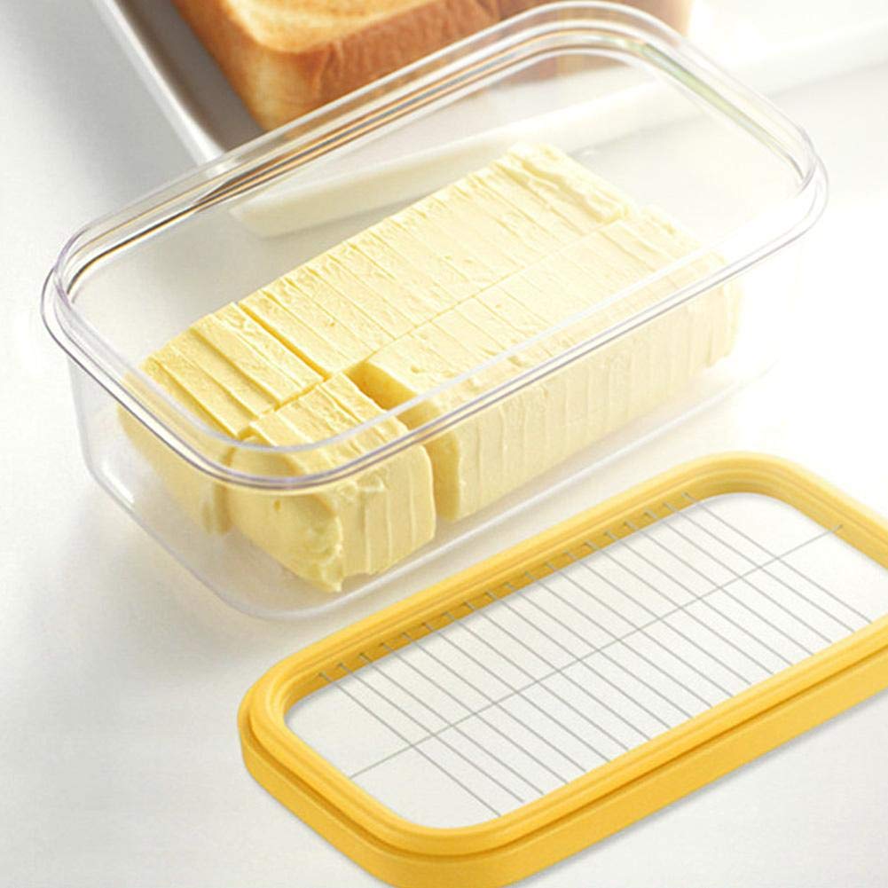 Fdit Butter Box Cheese Container with Cutting Net - Airtight Food Storage Box for Kitchen, Refrigerator & Picnic - Keep Cheese Fresh & Organized