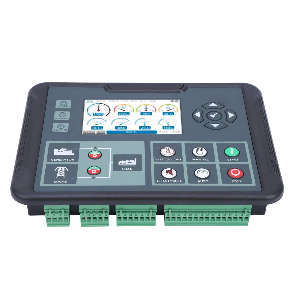 Electronic Generator Controller - Genset Controller with Plastic Power Display for Accurate Power Measurement | Ideal for Backup Power Systems, Industrial Generators & Emergency Power Supply