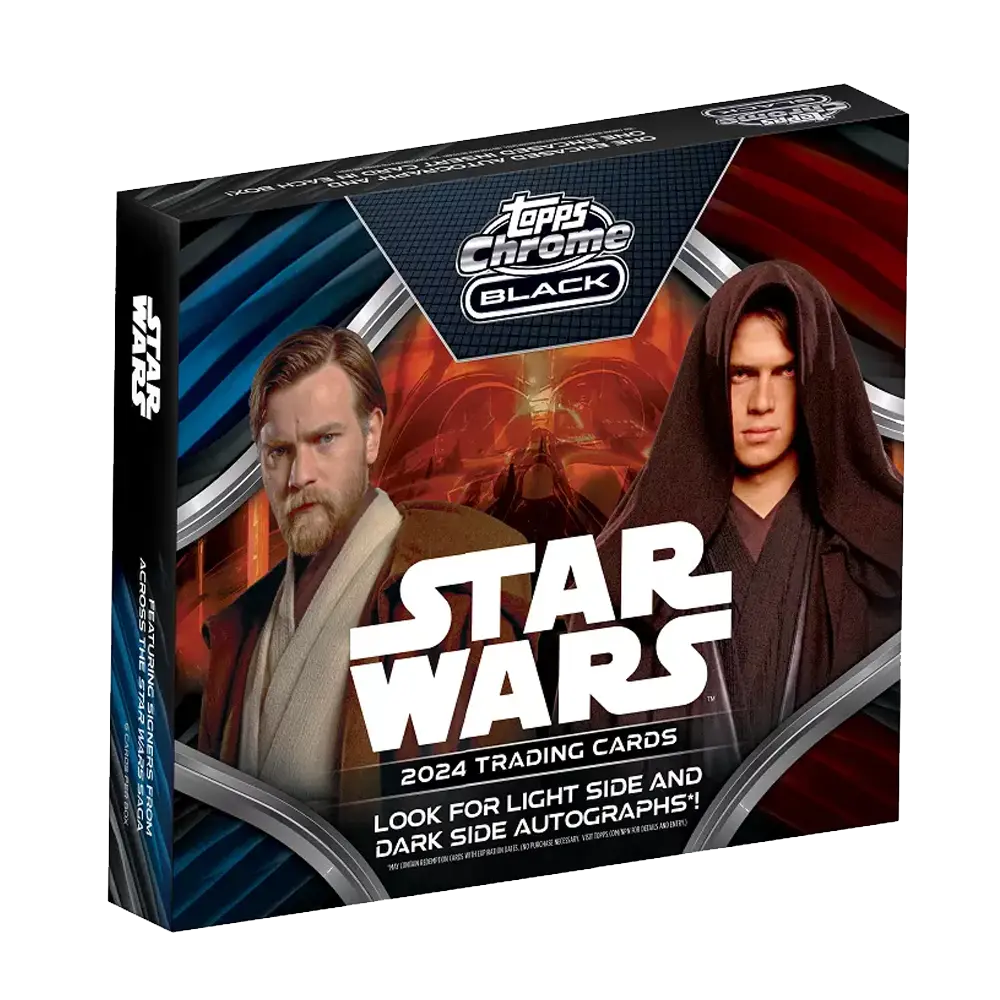 2024 Topps Chrome Black Star Wars Trading Cards Hobby Box - Collectible Limited Edition for Fans & Card Enthusiasts - Perfect for Display, Trading, and Investment