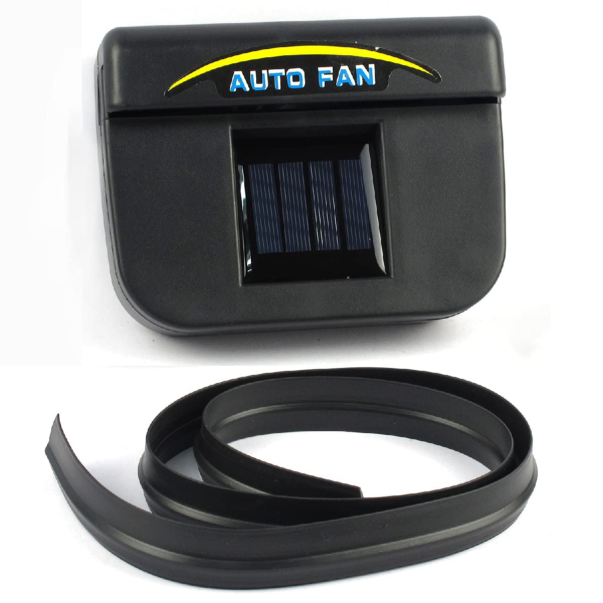 MACHSWON Portable Solar Car Fan - 12V Large Air Vent Fan for Automobiles | Car Air Cooler & Refresher | Black | Perfect for Road Trips & Hot Summer Days