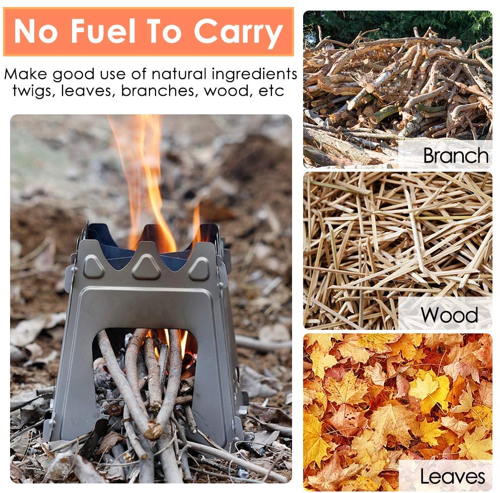 Portable Collapsible Fire Stove for Camping, Backpacking & Outdoor Cooking - Compact & Lightweight Wood Burning Stove for Hiking, Picnics & Emergency Preparedness