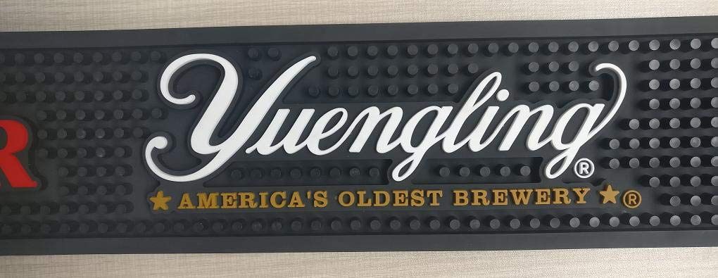 Yuengling Lager & Light Lager Bar Mat - Professional Spill & Rail Drip Mat for Beer Taps, Countertops & Home Bars - Non-Slip & Absorbent Bar Accessories