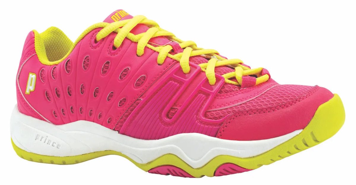Prince T22 Pink/Yellow Junior Tennis Shoes - Lightweight & Durable for Kids - Perfect for Court Training & Casual Wear