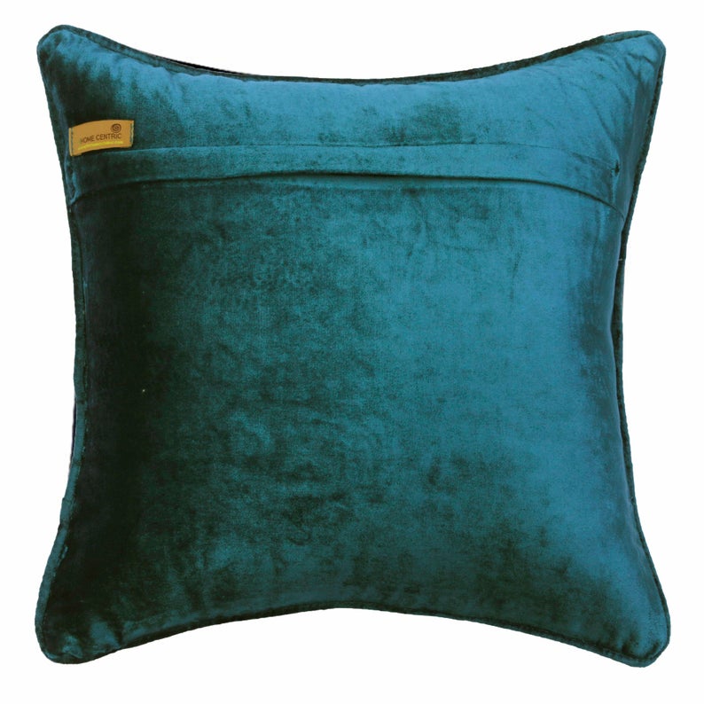 Alston Blue Velvet Throw Pillow Cover - Soft Luxury Decorative Cushion Case for Sofa, Bed, Living Room & Home Decor