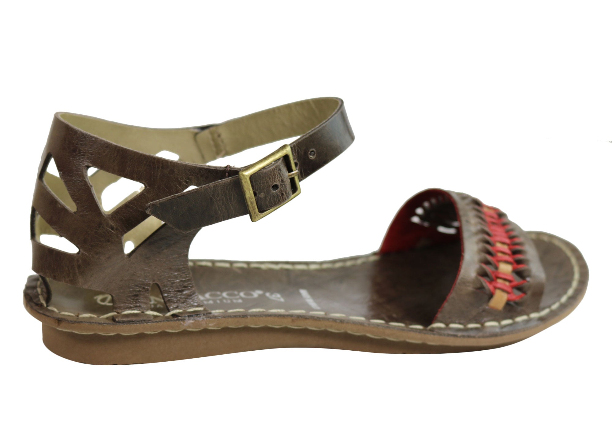 Andacco Seattle Women's Comfortable Flat Leather Sandals - Handmade in Brazil - Perfect for Summer, Beach & Casual Outings