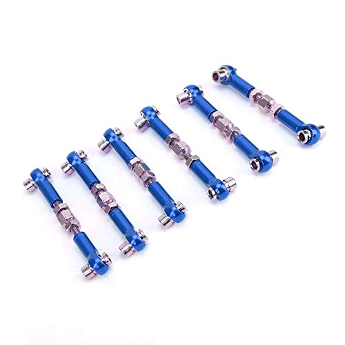 Adjustable RC Servo Links - 6Pcs 47mm Tie Rod Set for 1/10 Touring Car (Navy) - Perfect for RC Hobby & Racing
