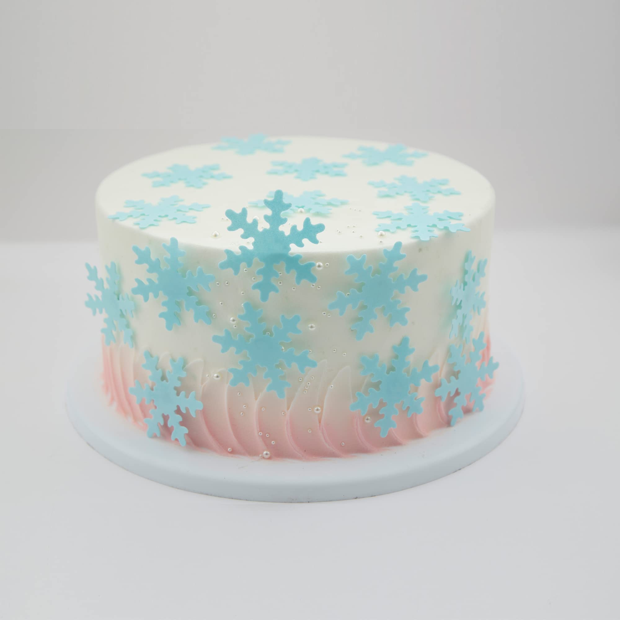 50Pcs Edible Snowflake Cupcake Toppers - Blue Winter Cake Decorations for Christmas, Frozen Theme Parties & Holiday Baking (Perfect for DIY Desserts, Birthday Cakes & Seasonal Treats)