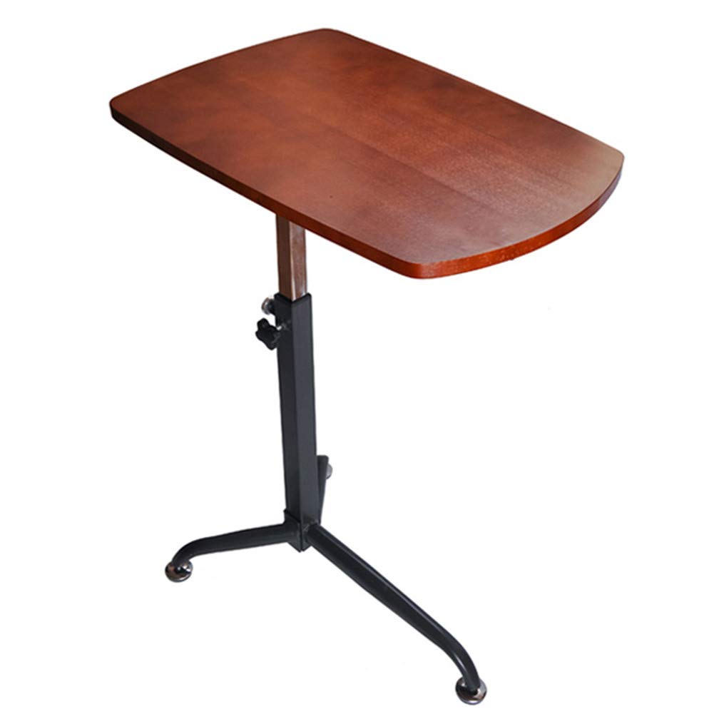 HAIPENG Adjustable Height Solid Wood Laptop Desk - Portable Bedside Tray Stand for Home & Office (62x38cm, Walnut Color) - Perfect for Working in Bed, Sofa, or Small Spaces