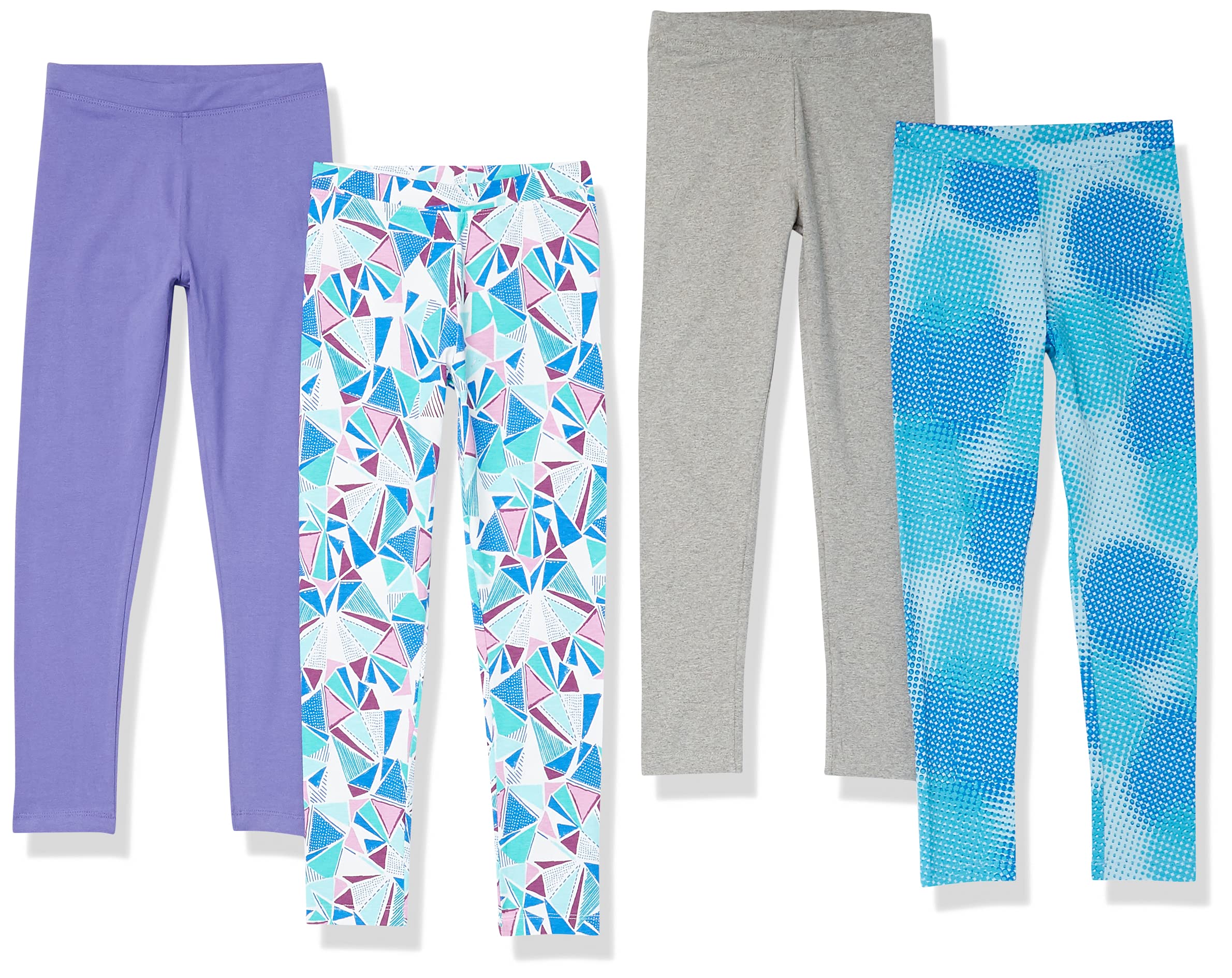 Amazon Essentials Girls & Toddlers' Leggings - Soft Cotton Stretch Pants Multipack (2/3/5-Pack) for Playtime, School & Everyday Wear | Previously Spotted Zebra Collection