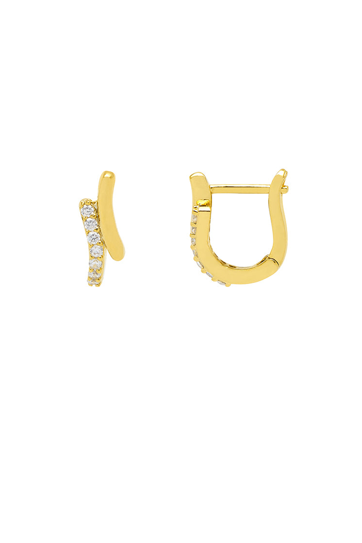 CZ Half Stud Earrings for Women - Sparkling Cubic Zirconia Studs for Daily Wear & Special Occasions