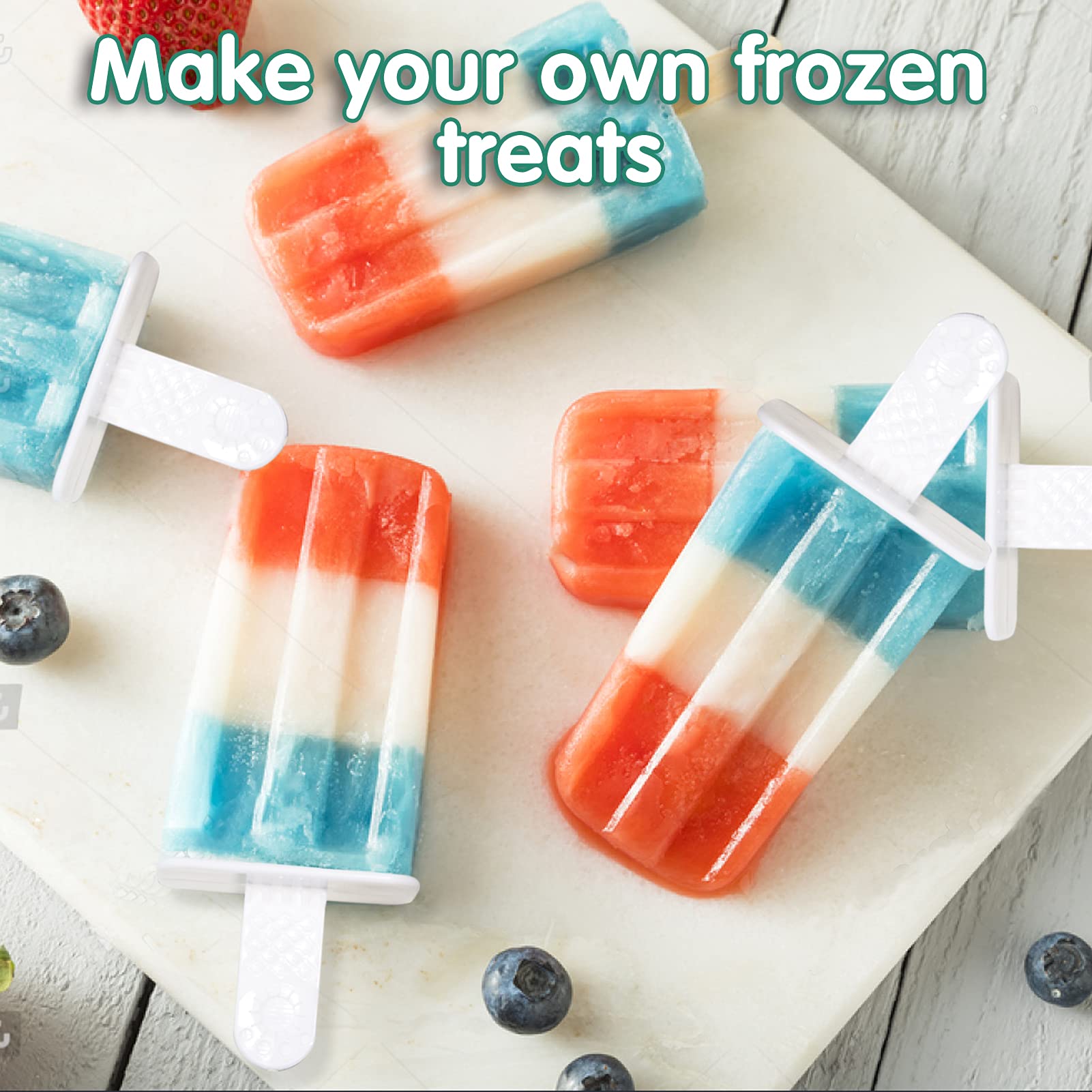 Meajore 12 Cavity BPA-Free Silicone Popsicle Molds - Reusable Ice Pop Maker for Kids & Adults - Perfect for Homemade Frozen Treats, Summer Snacks, and Party Desserts (Green)