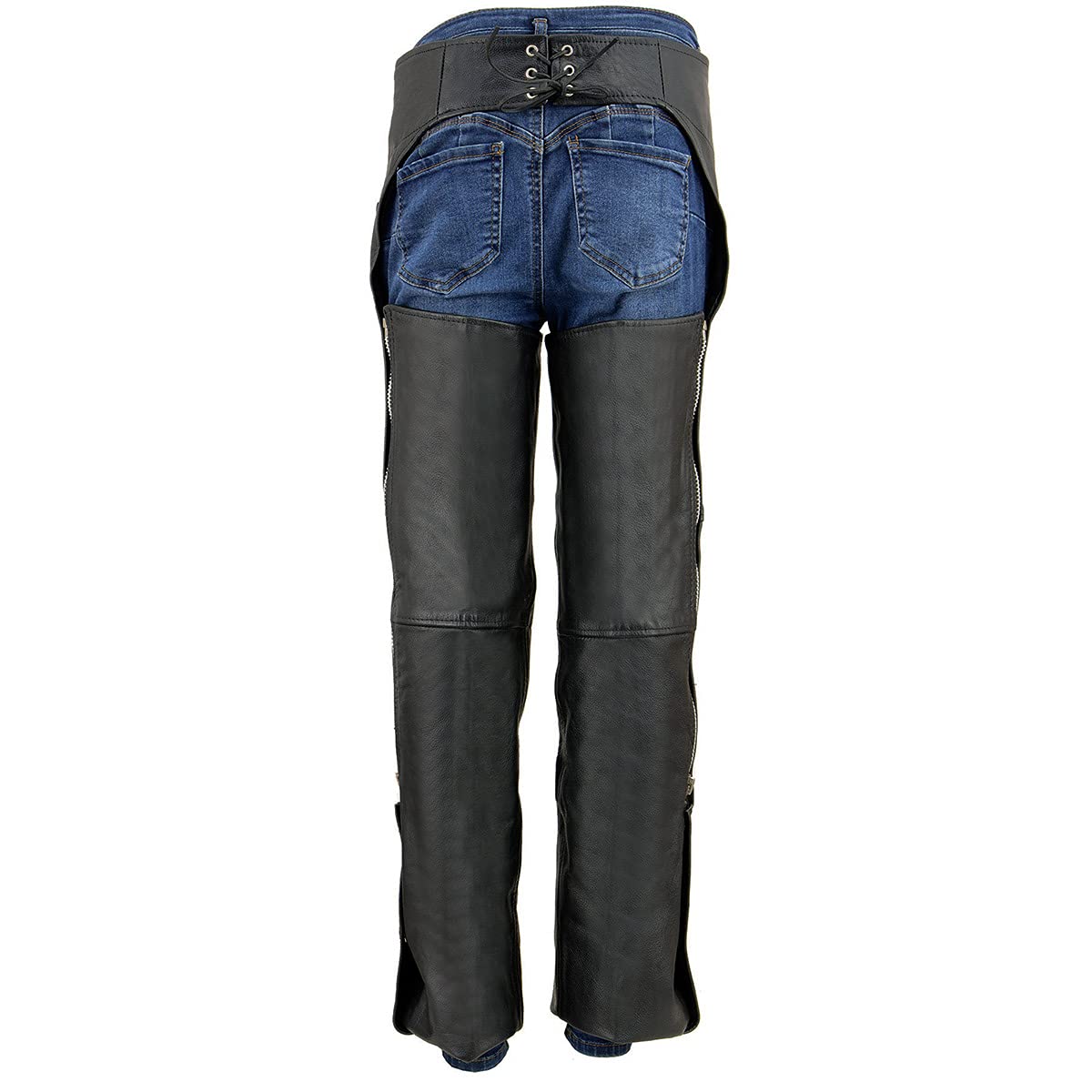 Milwaukee Leather SH2013 Kids Unisex Black Classic Leather Chaps - 3X-Large | Durable Motorcycle Riding Gear for Boys & Girls | Perfect for Bike Rides, Rodeos & Outdoor Adventures