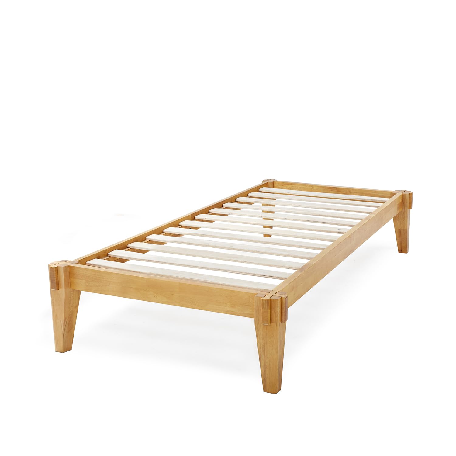 Bme Chalipa Twin Bed Frame - 14 Inch Acacia Wood Platform Bed with Slat Support, Japanese Joinery Design | No Box Spring Needed | Easy Assembly | Minimalist Modern Bohemian Style Bedroom Furniture | Perfect for Small Spaces, Guest Rooms & Kids' Rooms