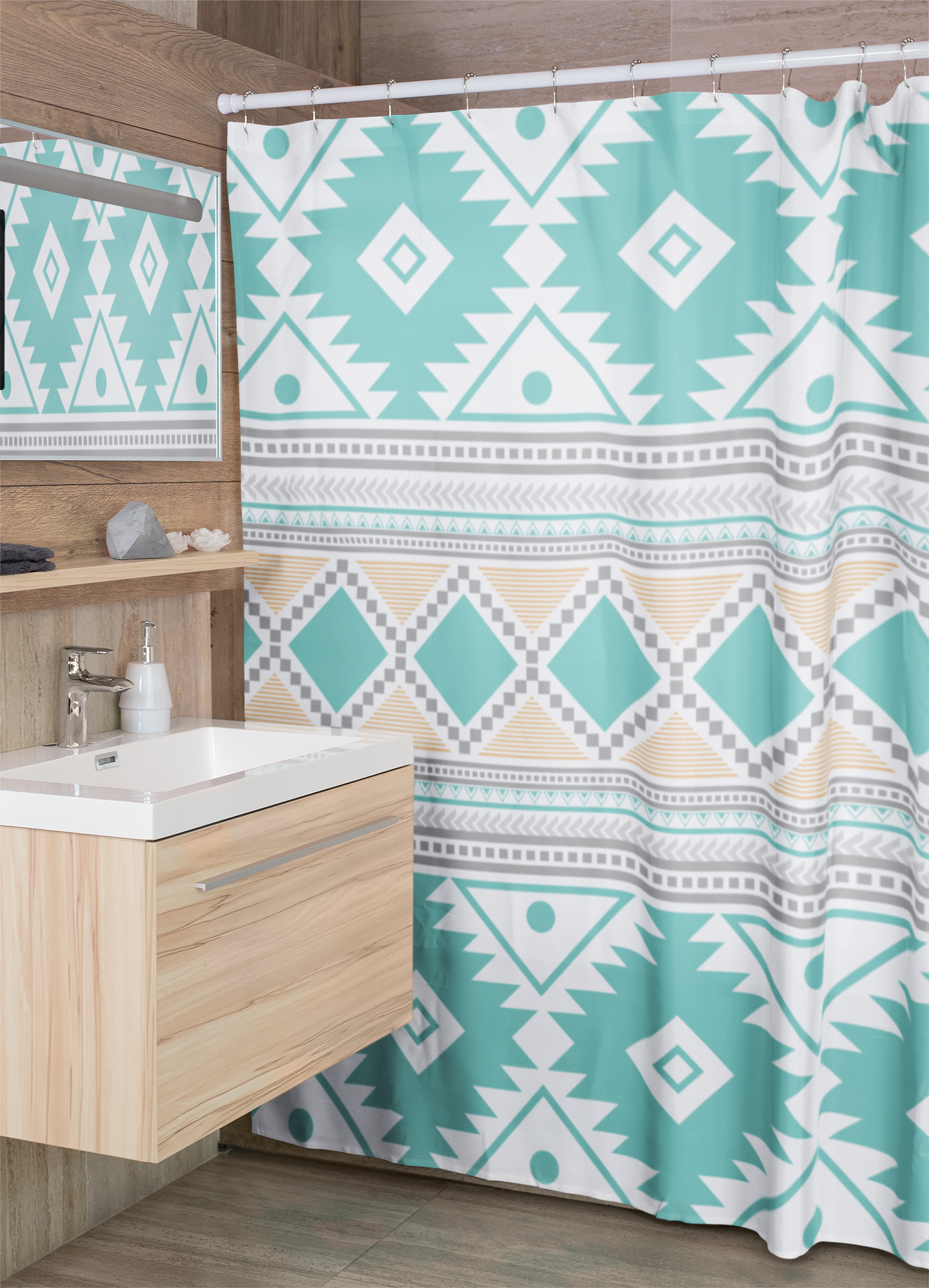 Stylish Southwestern Shower Curtain - Waterproof Bathroom Decor for Boho & Western Style Homes | Perfect for Farmhouse, RV & Apartment Bathrooms