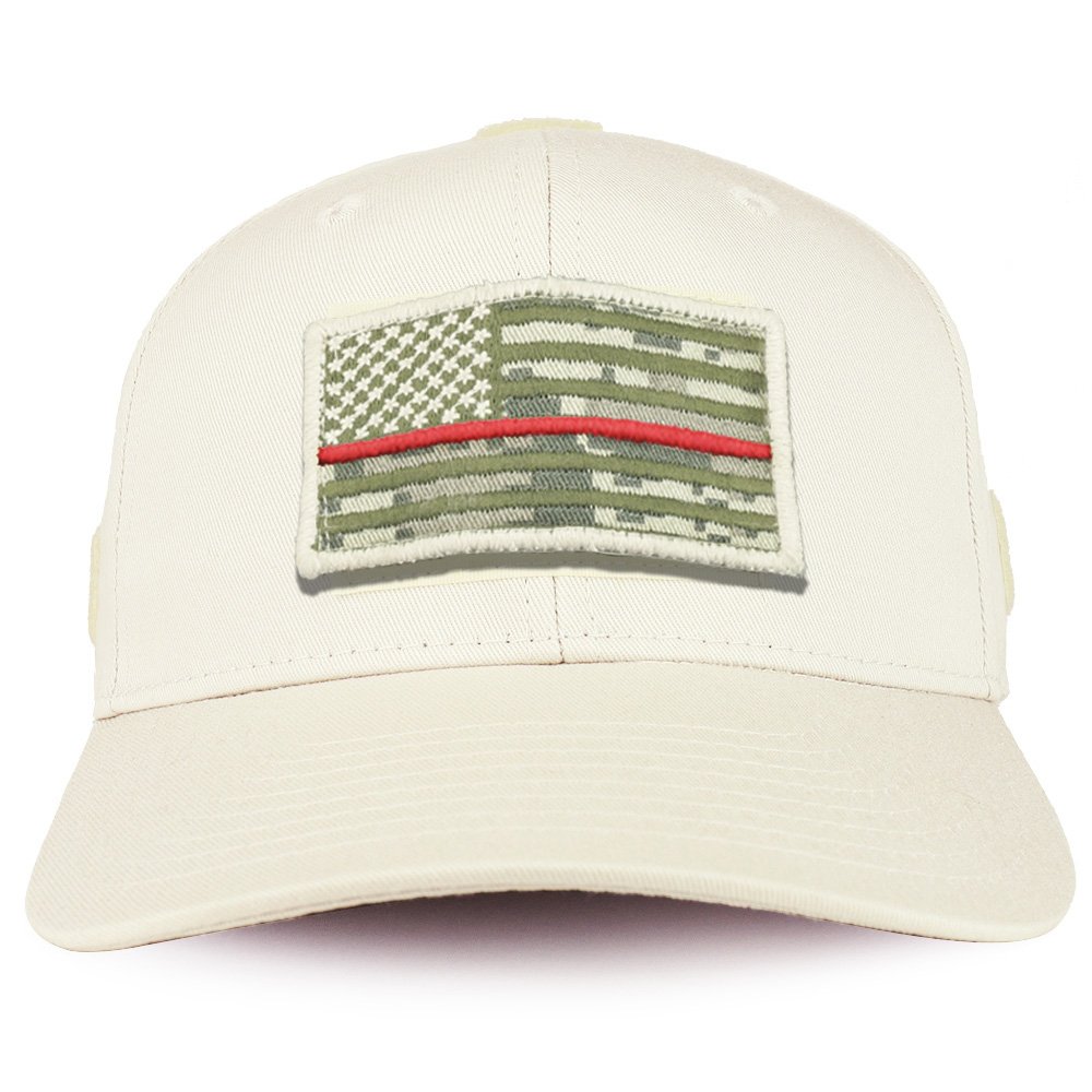 USA ACU Tactical Baseball Cap with Thin Red Flag Patch for Outdoor & Military Use