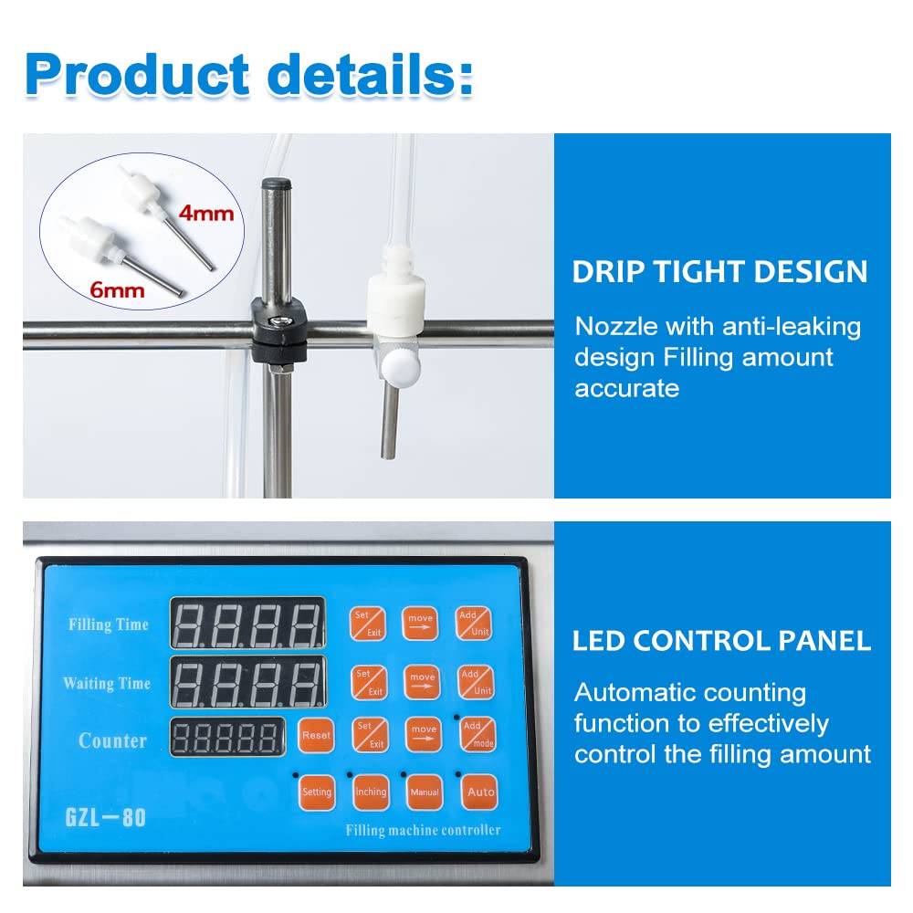Automatic Digital Control Liquid Filling Machine - 0.5ml to 650ml Bottle Filler for Water, Beverages & Drinks (Peristaltic Pump System) | Perfect for Small Business, Homebrew & DIY Projects