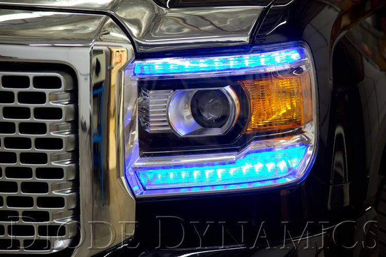 2016-2019 GMC Sierra 2500/3500 Multicolor DRL LED Light Boards - Upgrade Your Truck's Style & Visibility for Night Driving & Off-Road Adventures