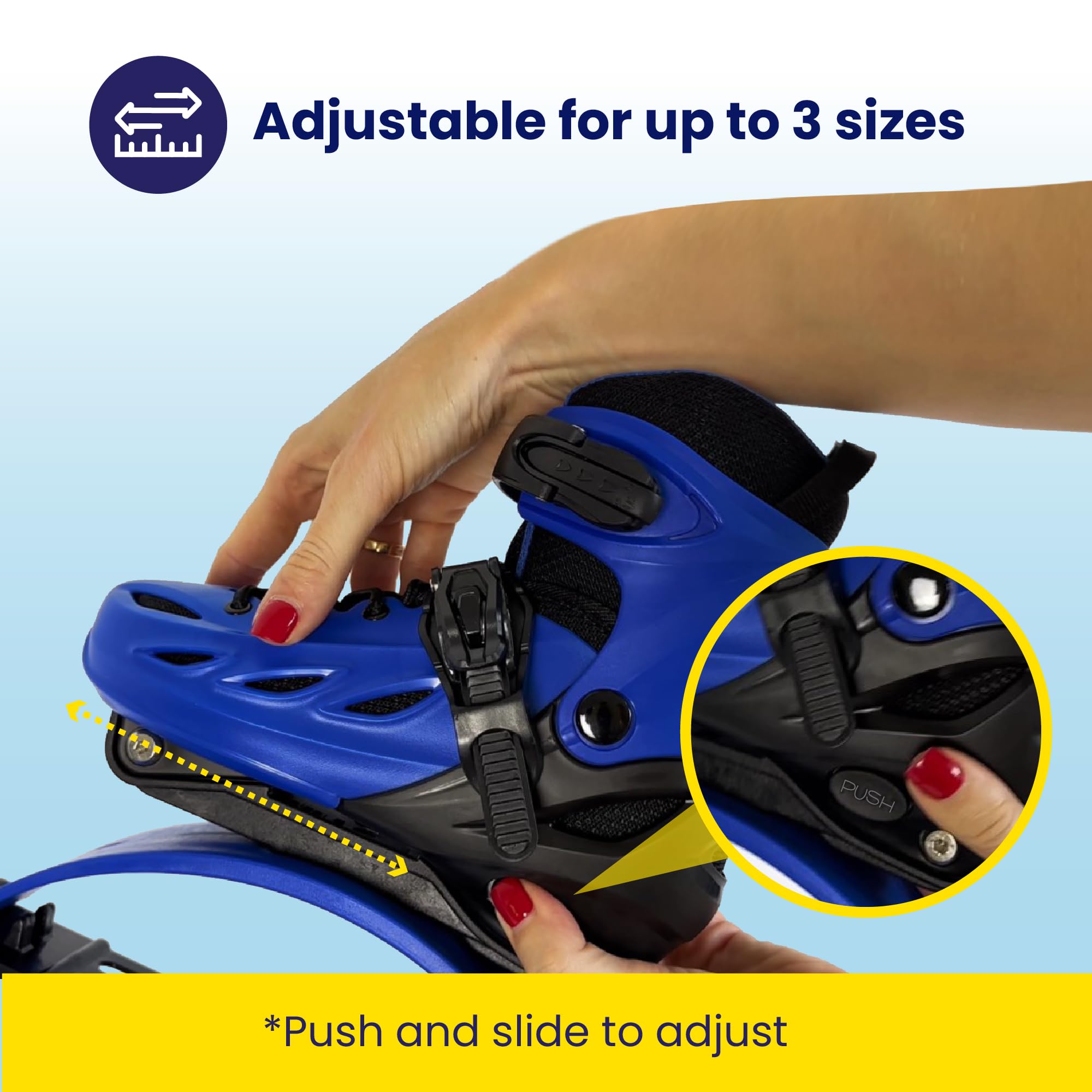 Premium Kids Bounce Jumping Shoes - Adjustable Moon Shoes for Exercise & Fun | Safe Kangaroo Jumping Shoes for Boys & Girls | Perfect for Outdoor Play, Trampoline Parks & Backyard Activities (Blue)