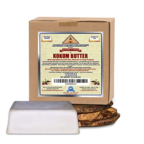 Pure Kokum Butter - 100% Natural Cosmetic Grade Bulk (10 LB) | Odor-Free, Vegan, Cruelty-Free | Ideal for DIY Balms, Creams, Candles & Skincare | Perfect for Soap Making, Moisturizers & Hair Care Treatments