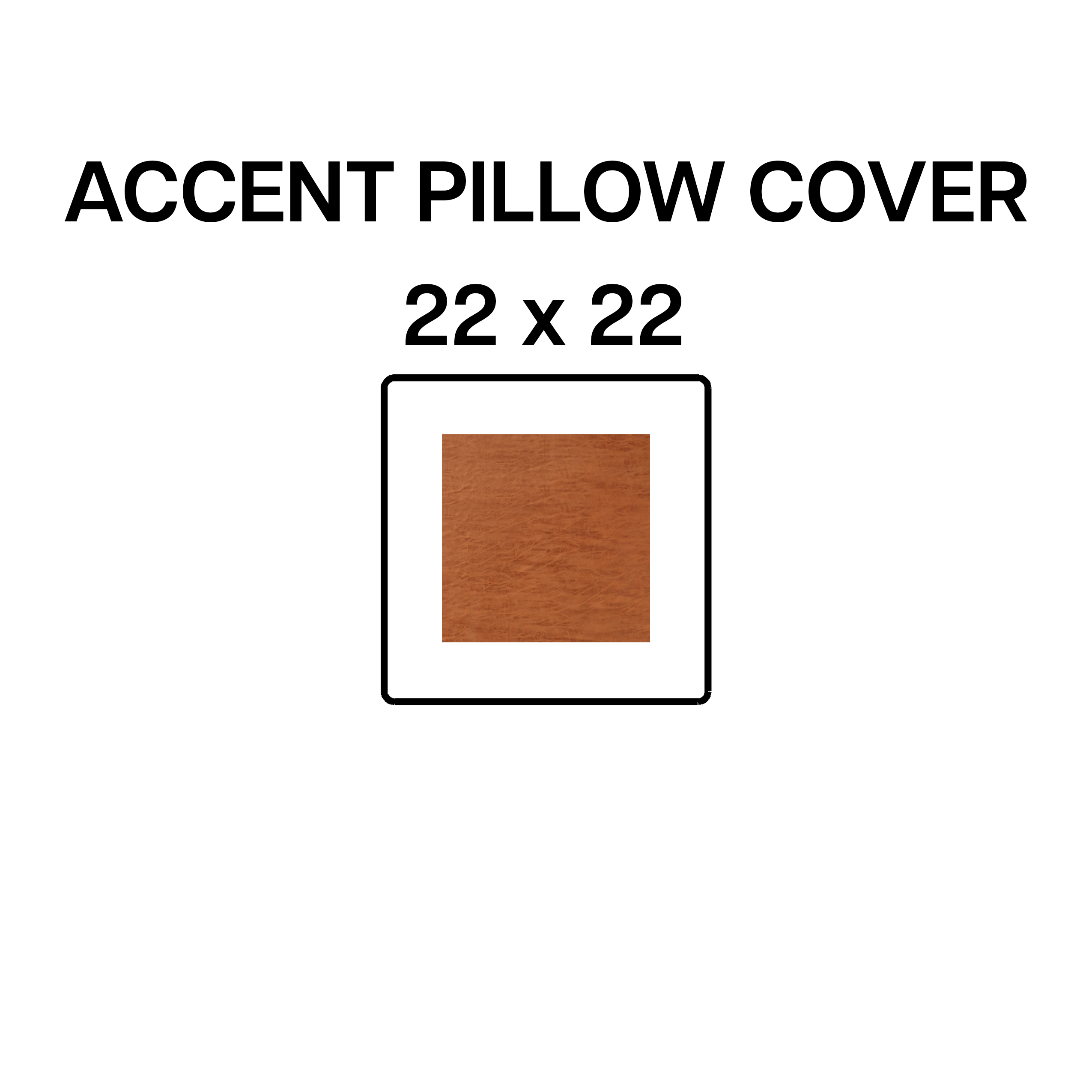 22x22 Inch Whiskey Brown Accent Pillow Cover - Soft Decorative Throw Pillow Case for Sofa, Bed, Couch - BP 643 42 Home Decor