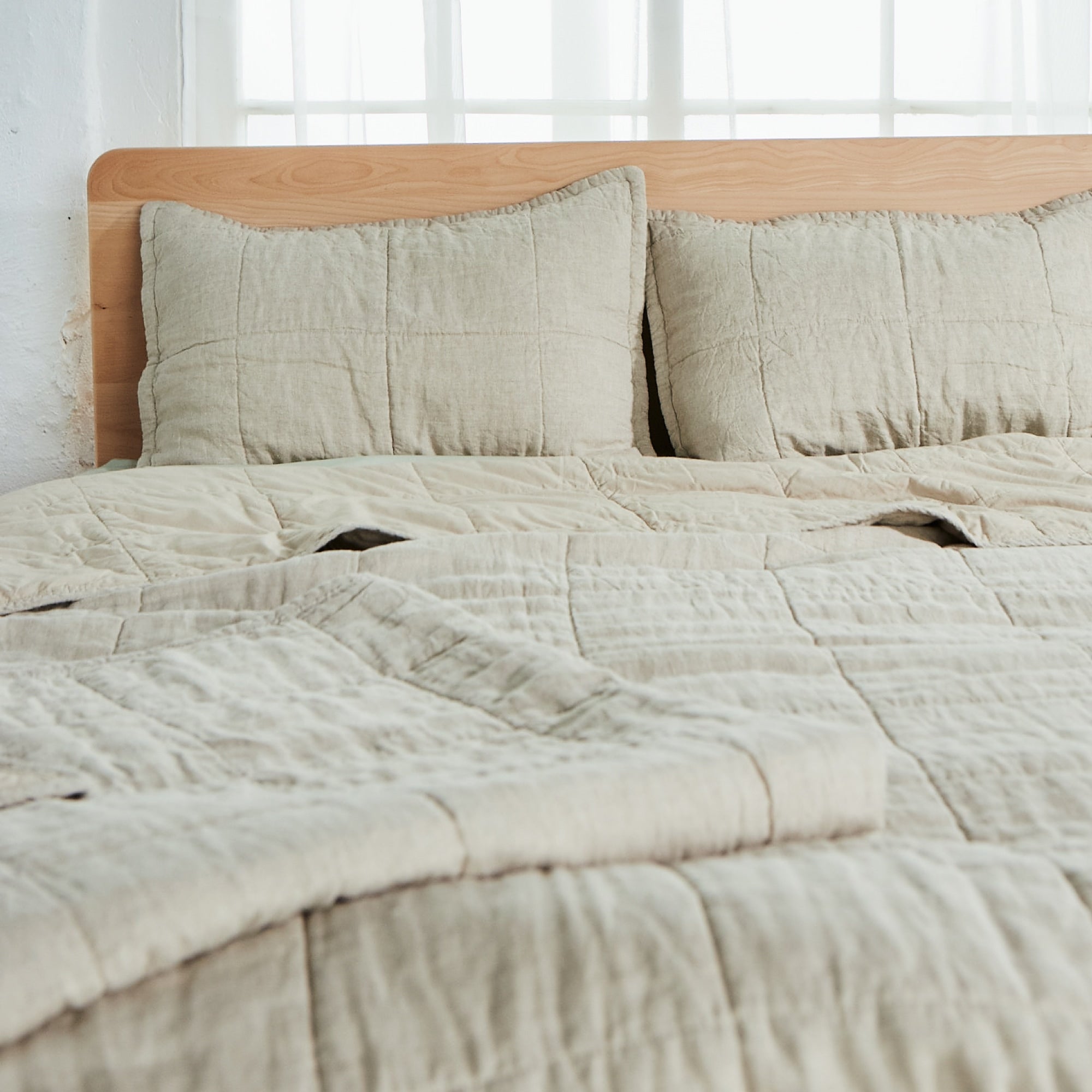 Premium Natural Linen Quilt - Breathable & Soft Bedding Set for All Seasons | Perfect for Master Bedroom, Guest Room & Cozy Home Decor