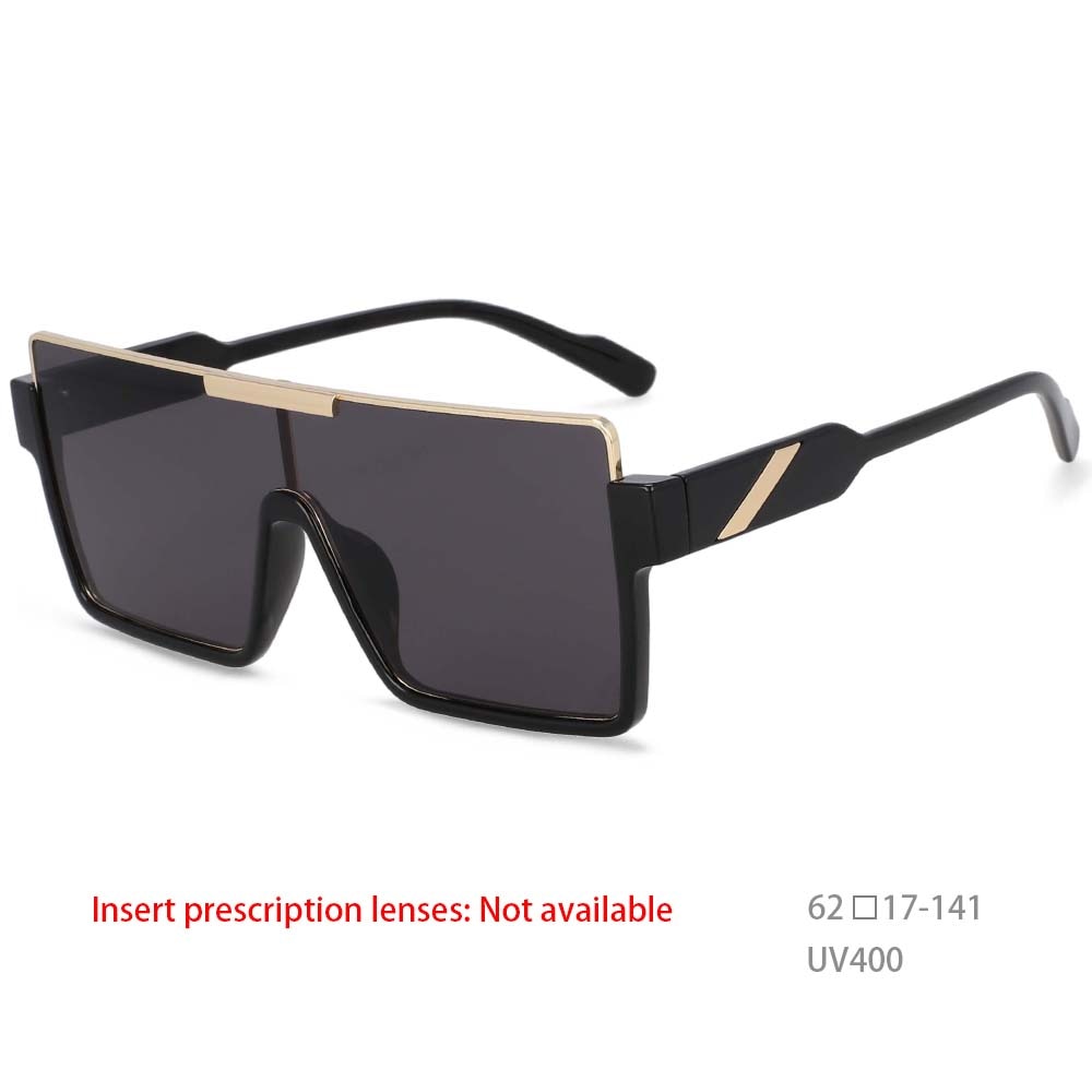 CCspace Unisex Oversized Square One Lens Goggle Sunglasses with Resin Frame - Trendy UV Protection for Outdoor Sports, Beach & Driving (Model 53820)