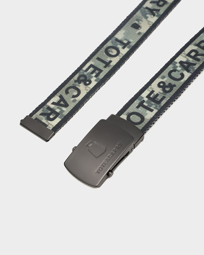 Tactical Digital Camouflage Belt - Grey Military Style Adjustable Nylon Webbing Strap for Outdoor Hiking, Hunting & Survival Gear