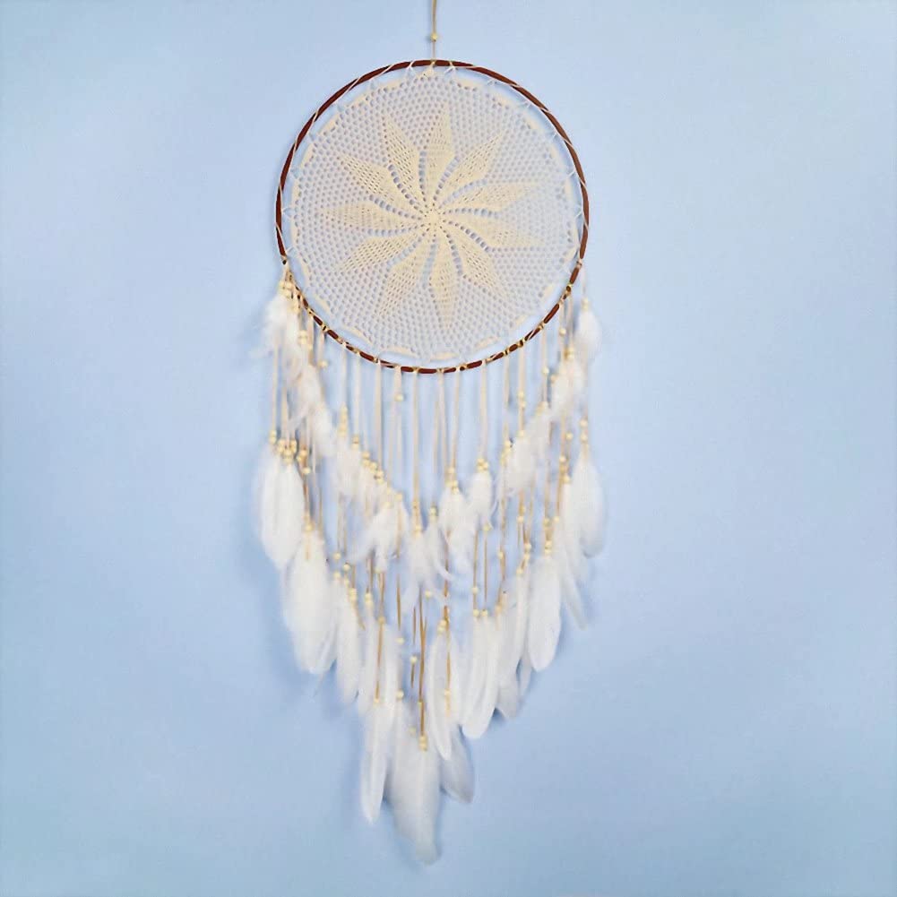 Large Handmade Macrame Dream Catchers with Feathers - 16 x 46 Inch Boho Wall Hanging Decor for Bedroom, Wedding, Nursery & Home Decoration | Perfect for Bohemian Style Rooms, Baby Showers & Spiritual Spaces
