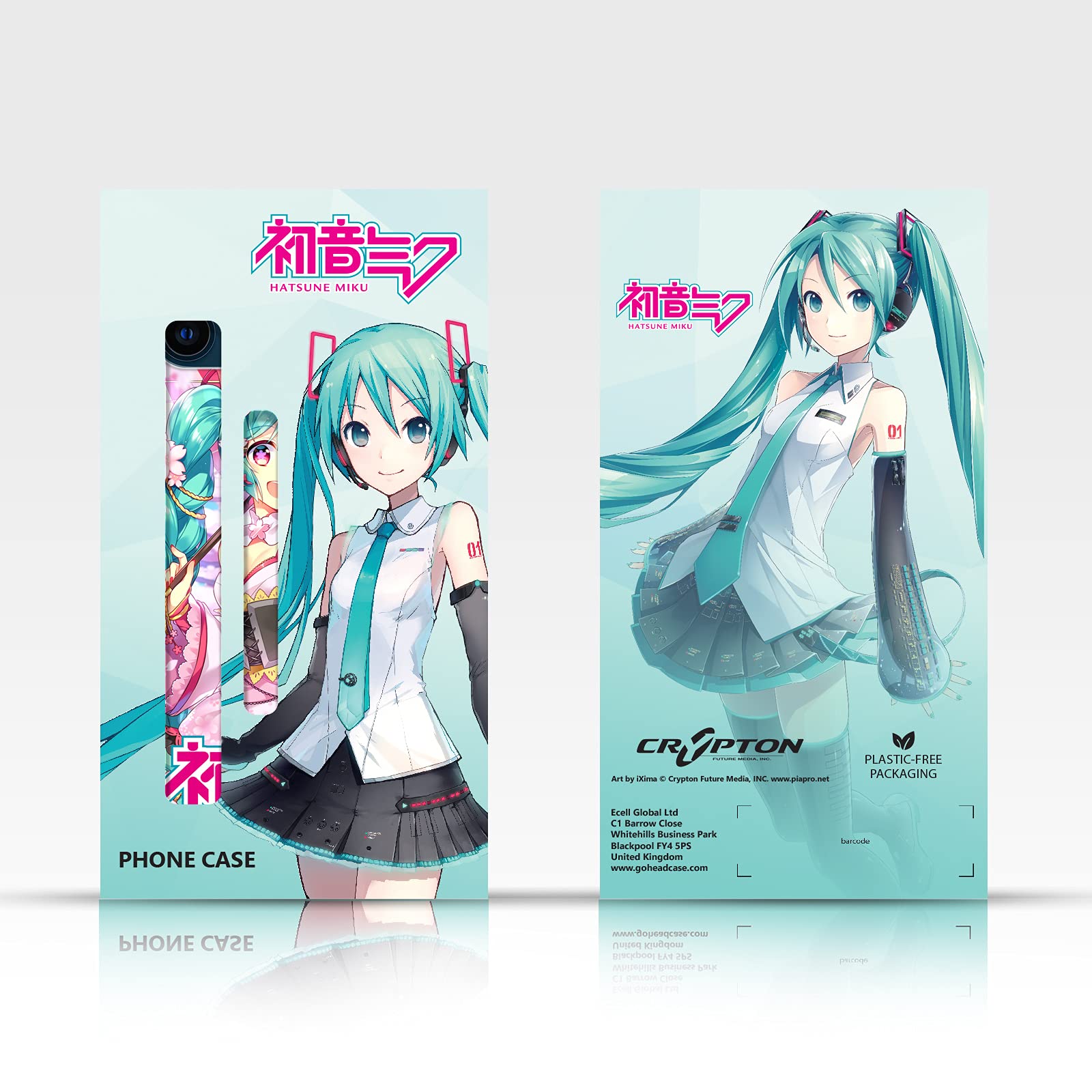 Officially Licensed Hatsune Miku Pastel Graphic Leather Wallet Case for iPhone 7 Plus/8 Plus - Cute Anime Phone Cover for School, Work & Travel