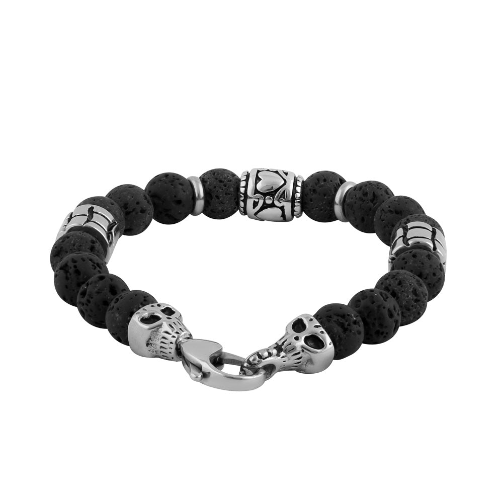 Stainless Steel Bracelet with Black Druzy Beads - Elegant Jewelry for Women, Durable & Hypoallergenic - Perfect for Everyday Wear, Gifts & Special Occasions