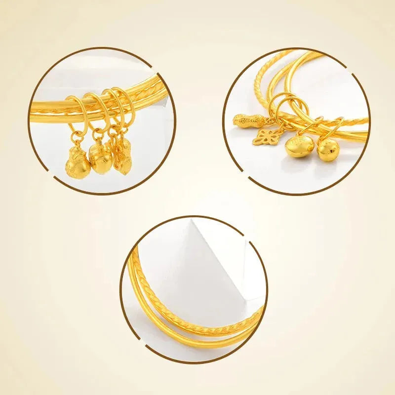 24K Pure Gold Bracelet - 999 Solid Real Gold Bangle for Women, Elegant & Classic Jewelry Gift for Anniversary, Valentine's Day | Trendy & Romantic Fashion Accessory