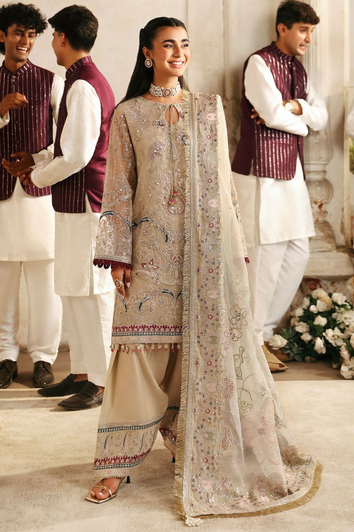 Chandni Nureh Jhoomro Stitched Collection - Premium Pakistani Embroidered Party Wear Dresses for Women | Perfect for Weddings, Festivals & Special Occasions