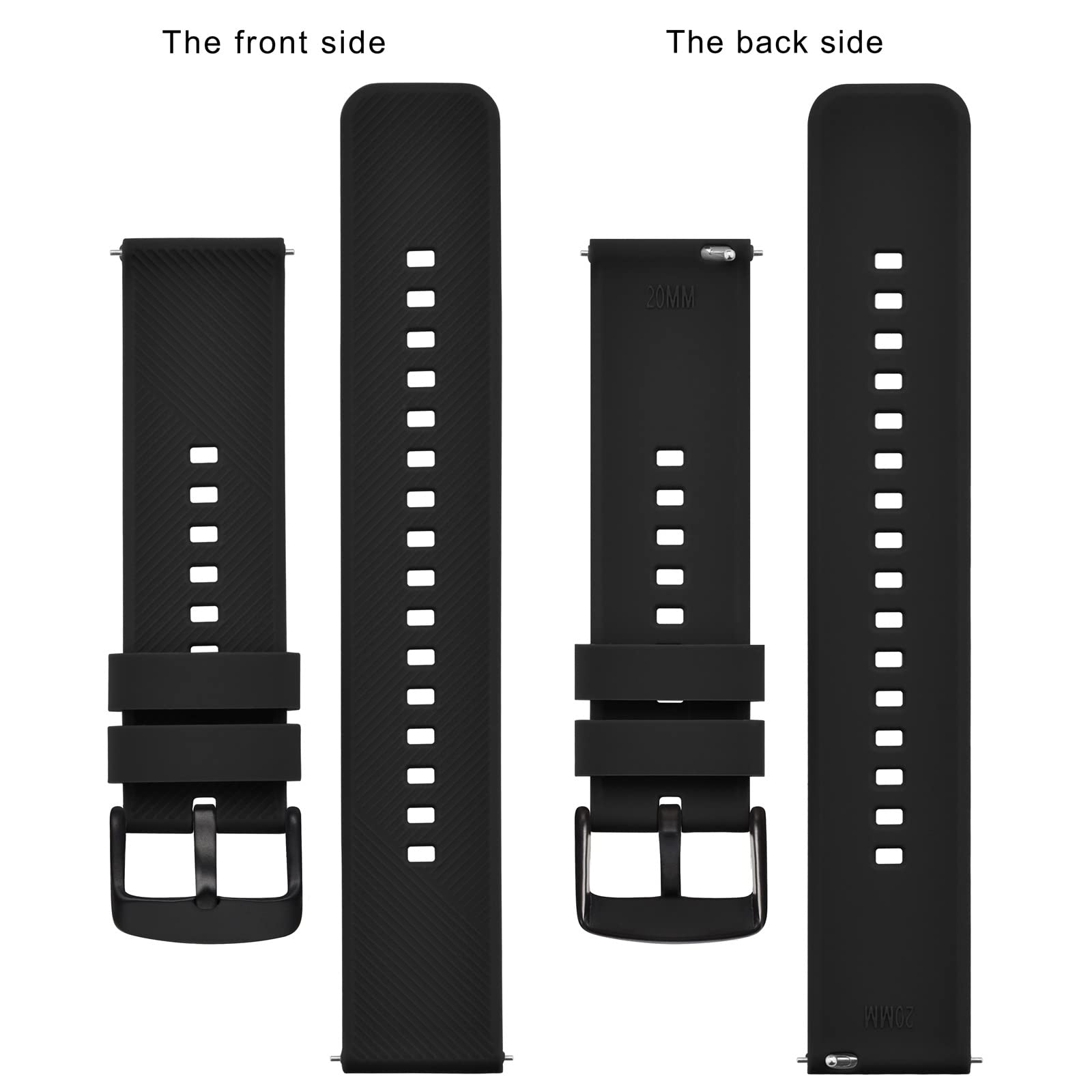 BISONSTRAP Quick Release Silicone Watch Strap 18mm 19mm 20mm 21mm 22mm - Durable Waterproof Watch Bands for Men & Women, Perfect for Sports, Swimming & Everyday Wear