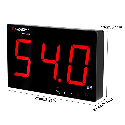 9.6'' Digital Sound Level Meter Tester - 30~130dB Noise Measuring Device with Large LCD Screen, Alarm & Data Logger - Wall Mount Decibel Meter for Home, Office, Factory & Environmental Noise Testing