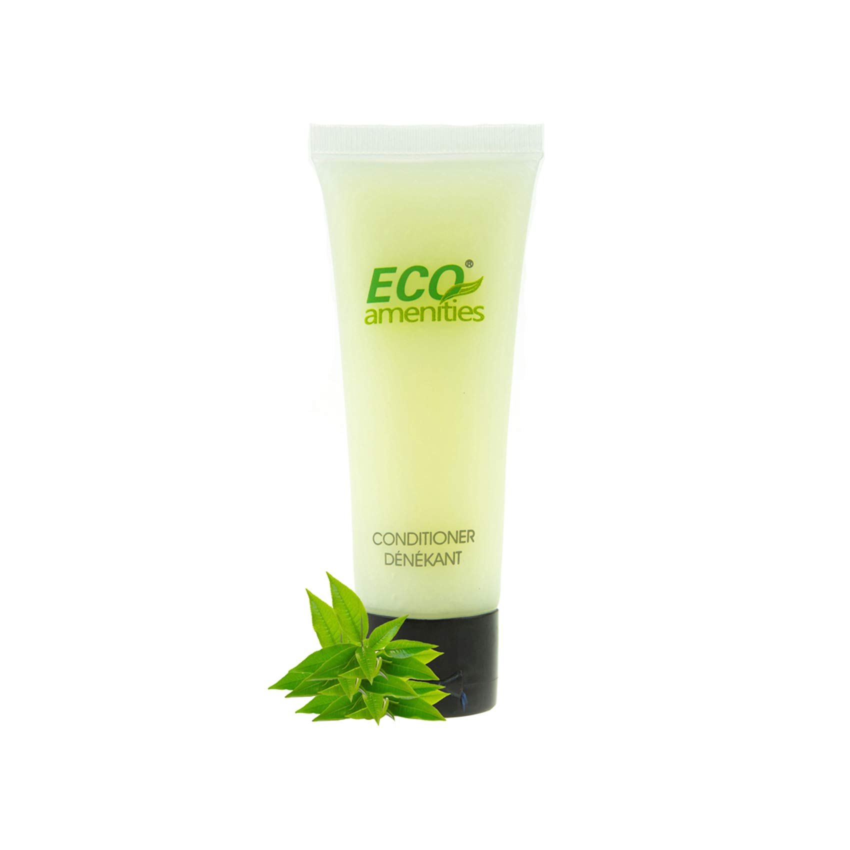 ECO AMENITIES Bulk Travel Size Conditioner - 200 Pack (30mL/1oz) | Green Tea Scented Hotel Conditioner Supplies with Flip Top Cap | Perfect for Hotels, Spas, Gyms & Travel Toiletries