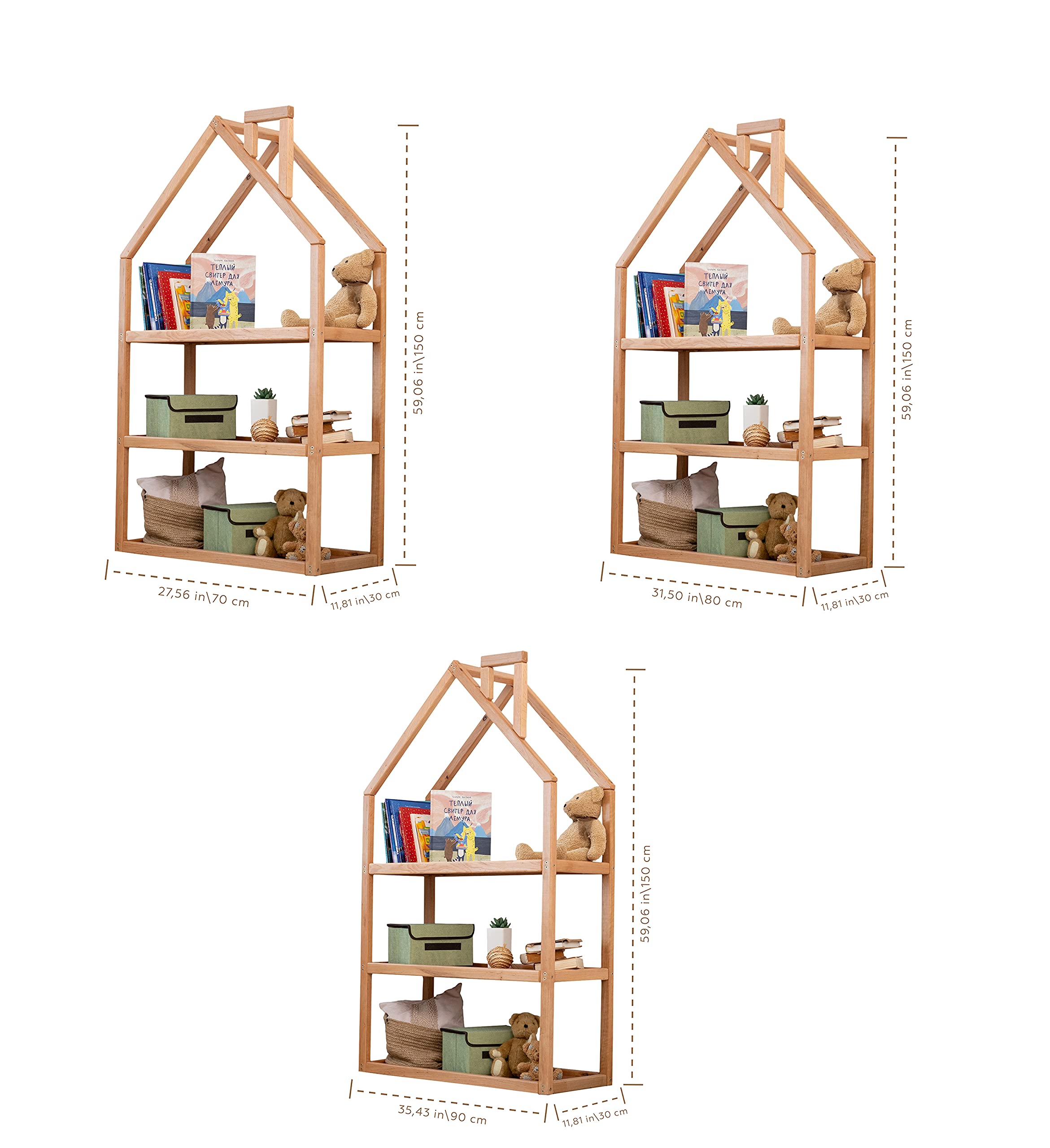 Montessori Bookshelf for Kids - Wooden Toddler Bookshelf & Room Organizer - Montessori Furniture for Nursery, Playroom & Bedroom - Space Saving Kids Bookshelf for Learning & Play