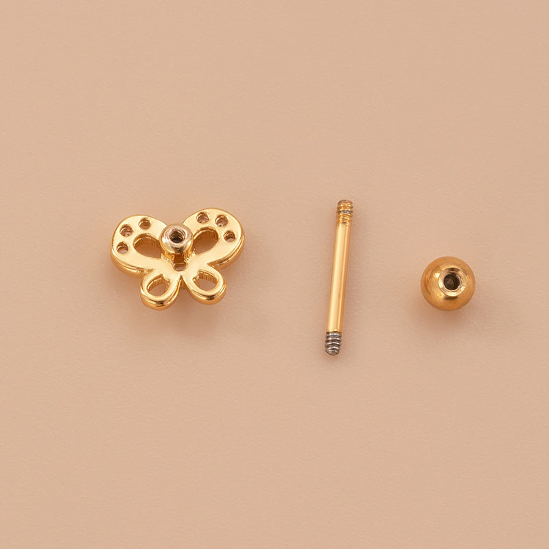 20G Cartilage Butterfly Stud Earrings for Conch, Tragus, Helix Piercing - Hypoallergenic Stainless Steel Body Jewelry | Perfect for Daily Wear, Parties & Gifts