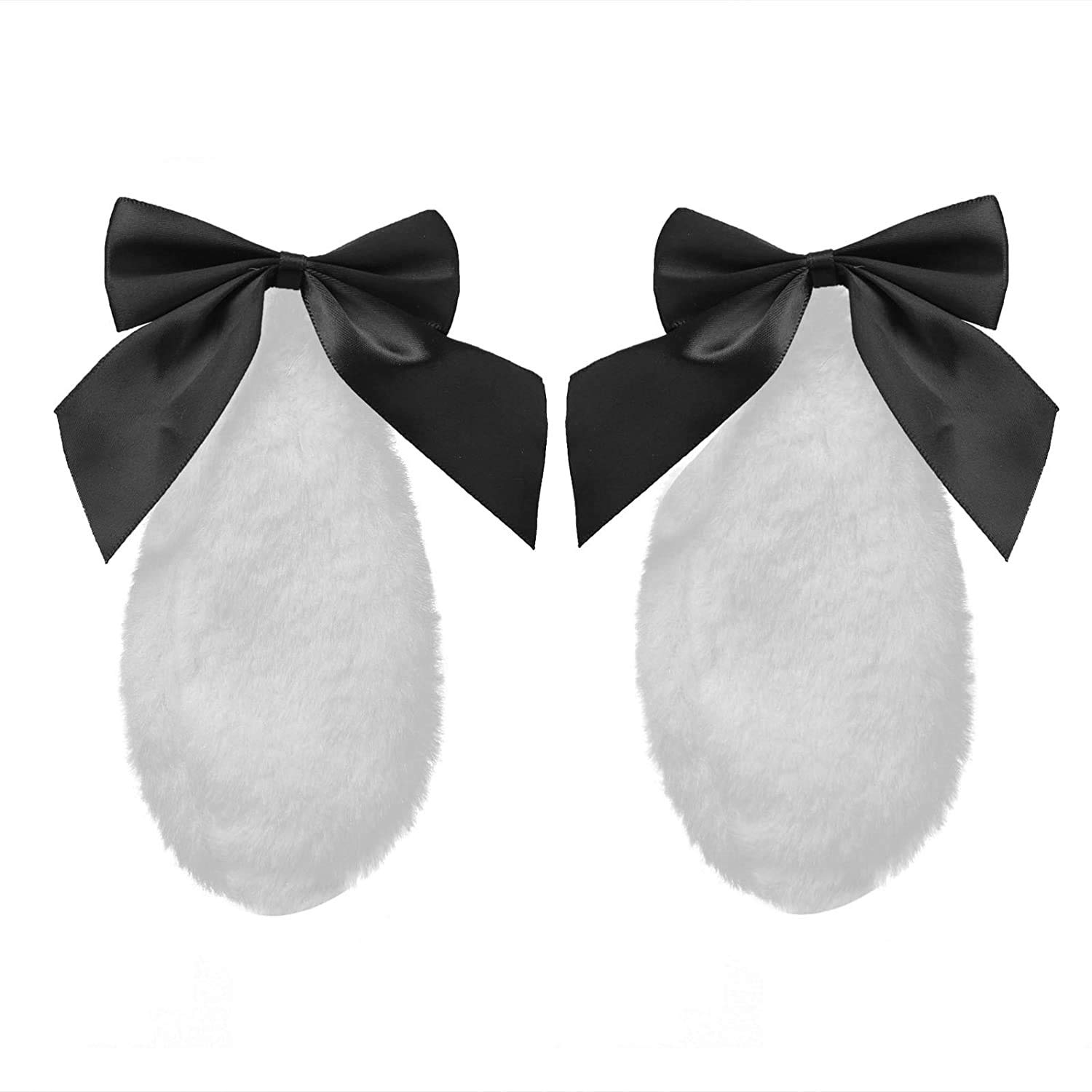 Cute Kawaii Plush Rabbit Bunny Lop Ears Hair Clip - Soft Girls Hair Accessories for Halloween, Birthday Party, Cosplay & Costume Headwear - Perfect Gift for Kids & Teens
