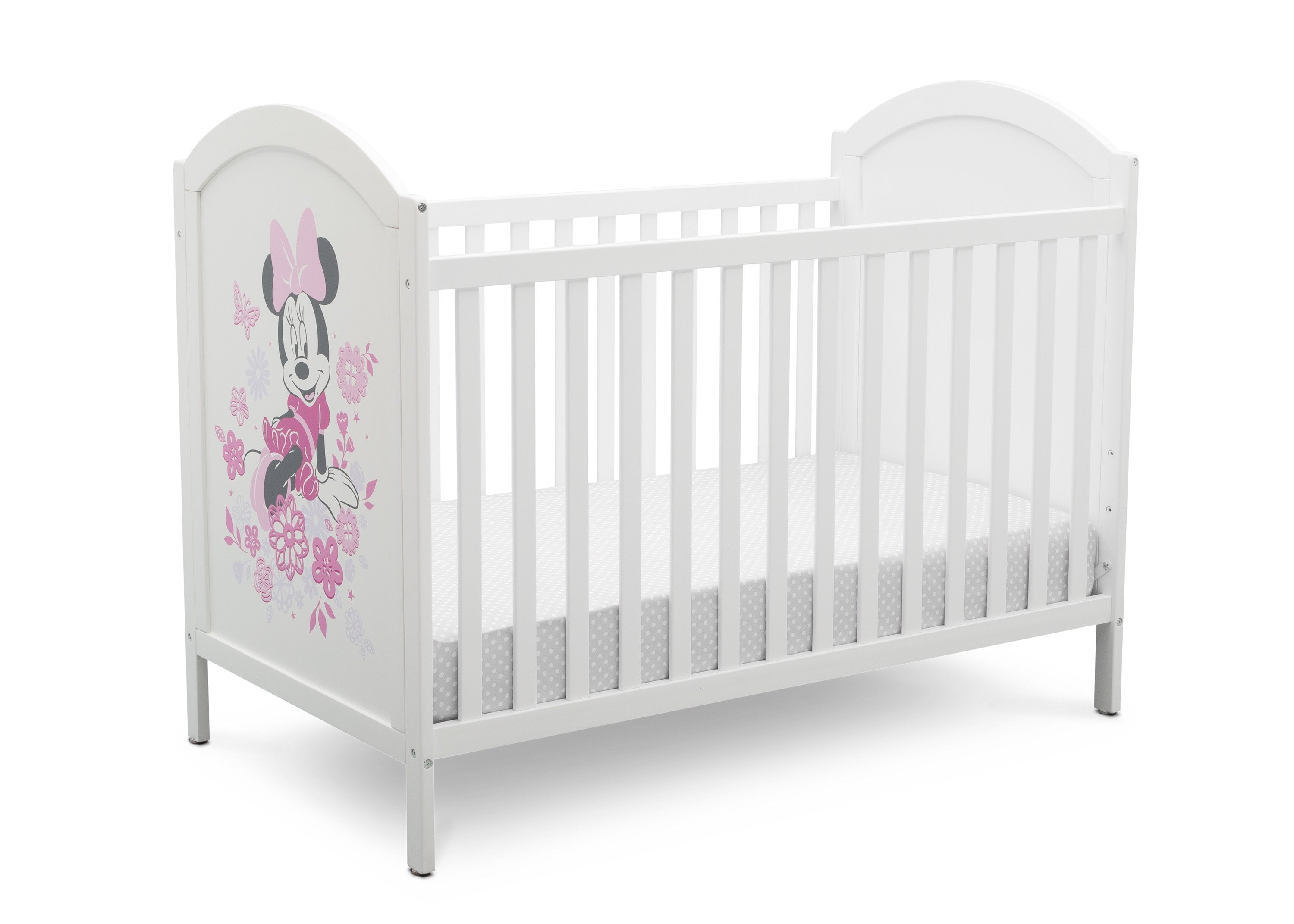 Minnie Mouse 4-in-1 Convertible Baby Crib - Nursery Furniture for Girls, Toddler Bed & Daybed - Perfect for Disney Themed Bedrooms & Baby Showers
