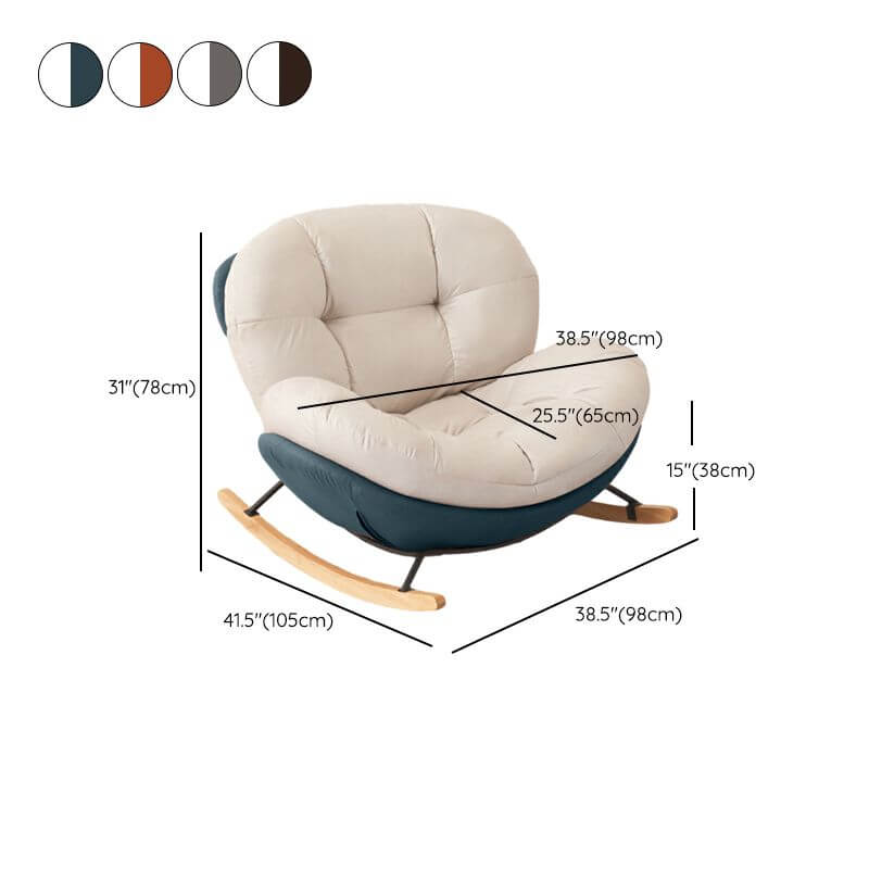 Modern Natural Wood Rocking Chair - Indoor Non-Scratch Stain-Resistant Armless Design for Living Room, Nursery & Relaxation