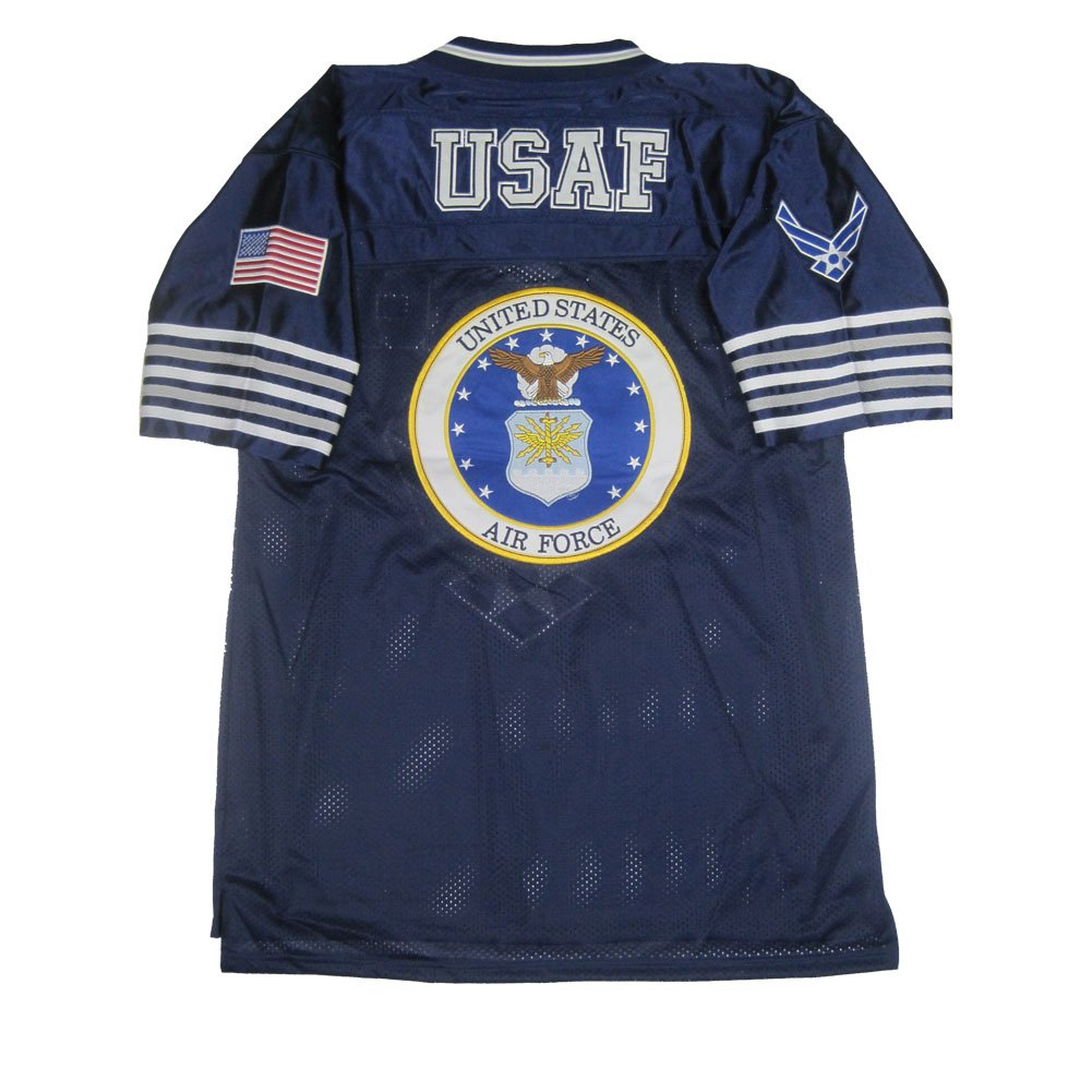 JWM Men's US Air Force Football Jersey - Breathable Sports Shirt for Football Fans & Military Supporters - Perfect for Game Day, Tailgating & Military Appreciation Events