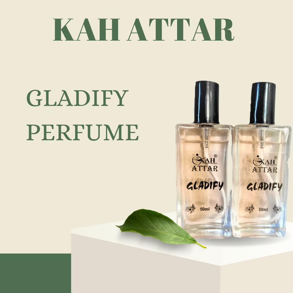 Kah Attar Gladify Unisex Perfume for Men & Women - 50ml (2 Pack) Long Lasting Fragrance for Date Night, Office & Special Occasions