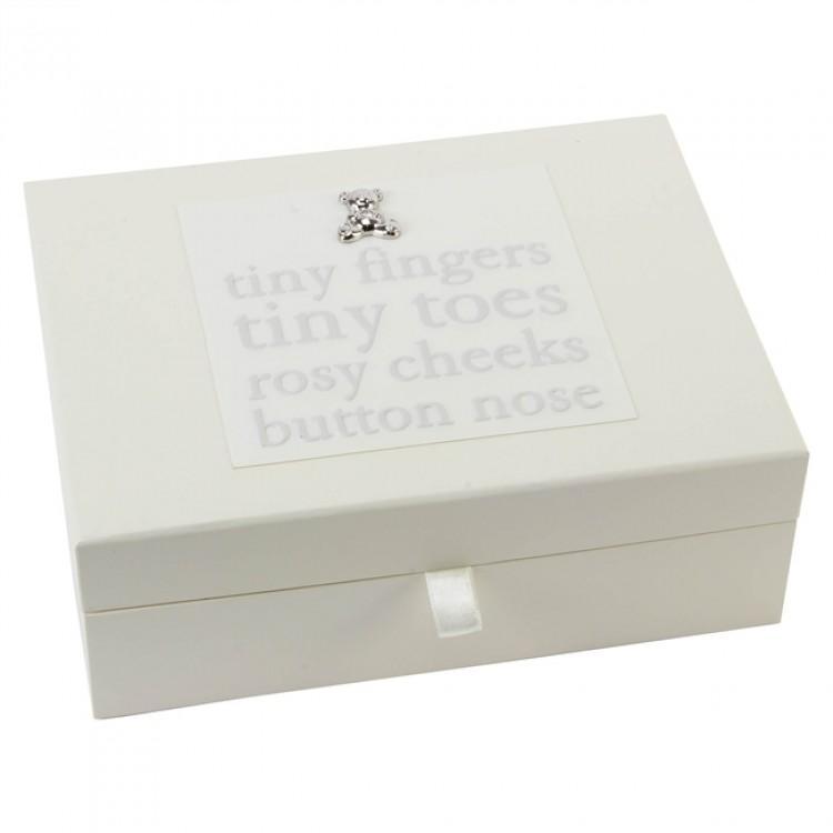 Tiny Toes Baby Keepsake Box - Handprint & Footprint Memory Box for Newborns - Perfect Baby Shower Gift & First Year Milestone Storage