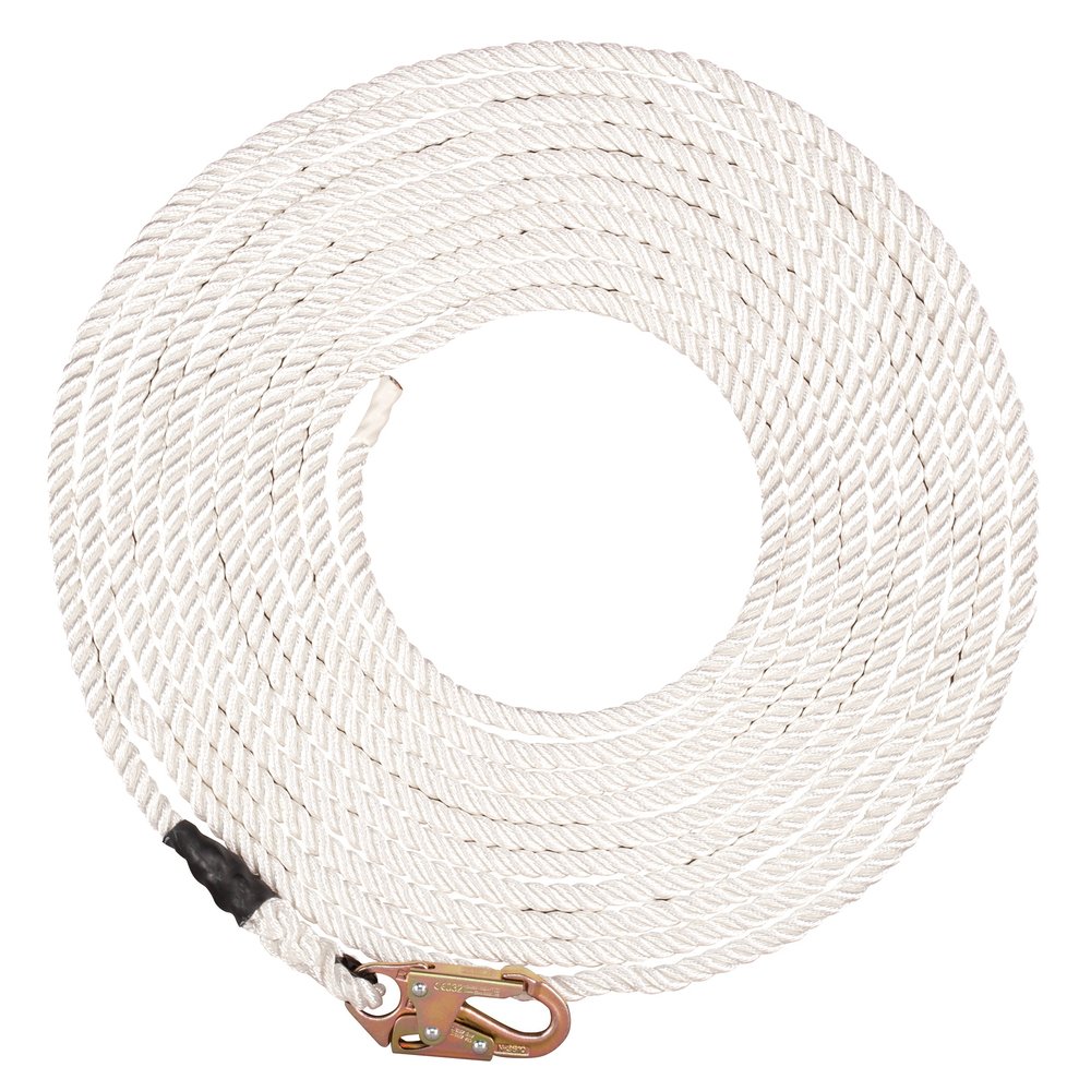 MSA 10092664 Polysteel Vertical Lifeline for Sure Climb Cable System - 36C Snaphook, 50' Length - Fall Protection for Construction & Roofing Work