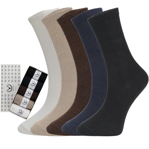 5 Pairs, Black, Navy, Brown, Beige, White
